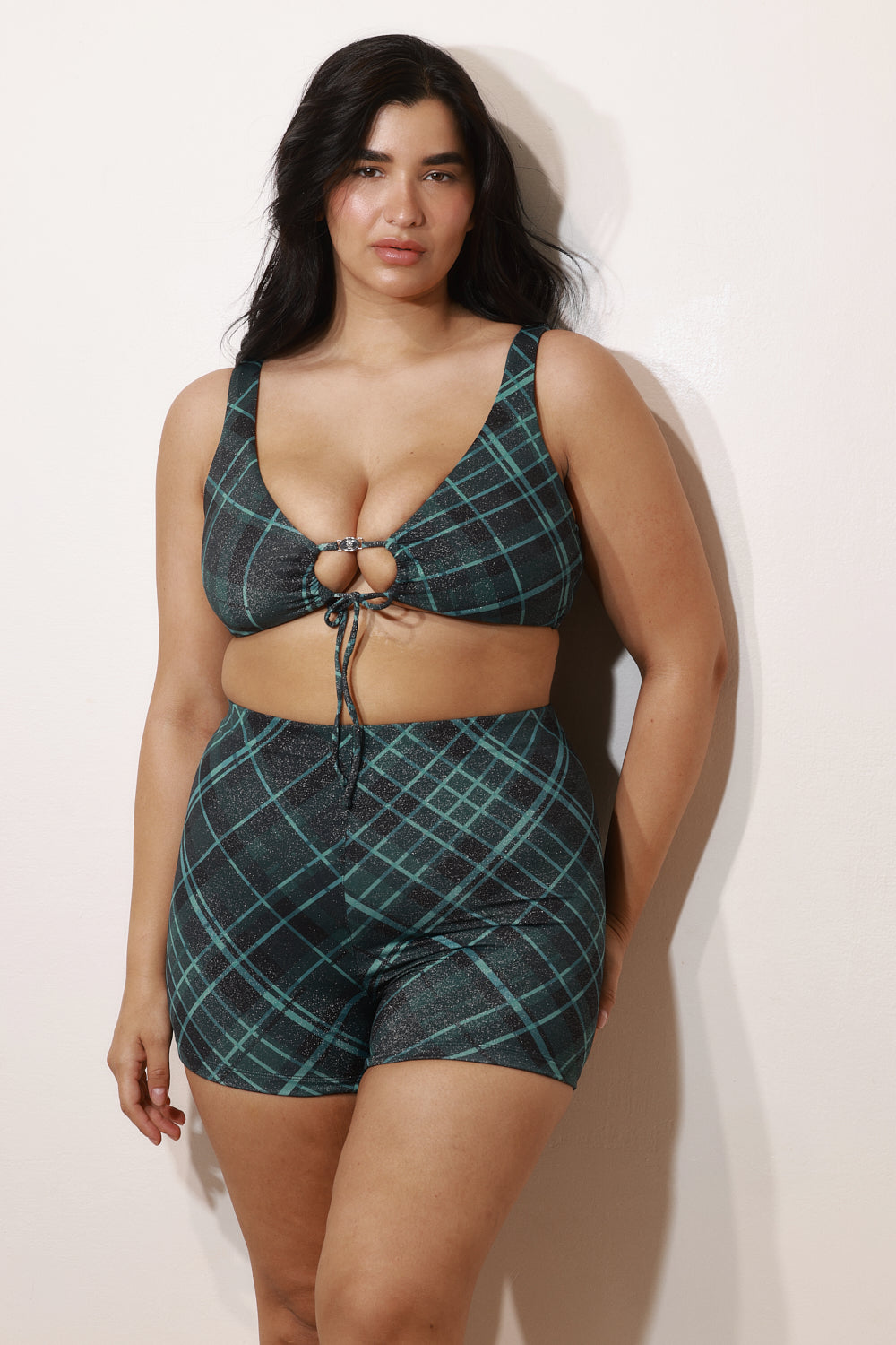 ANNAN TOP Ocean Plaid