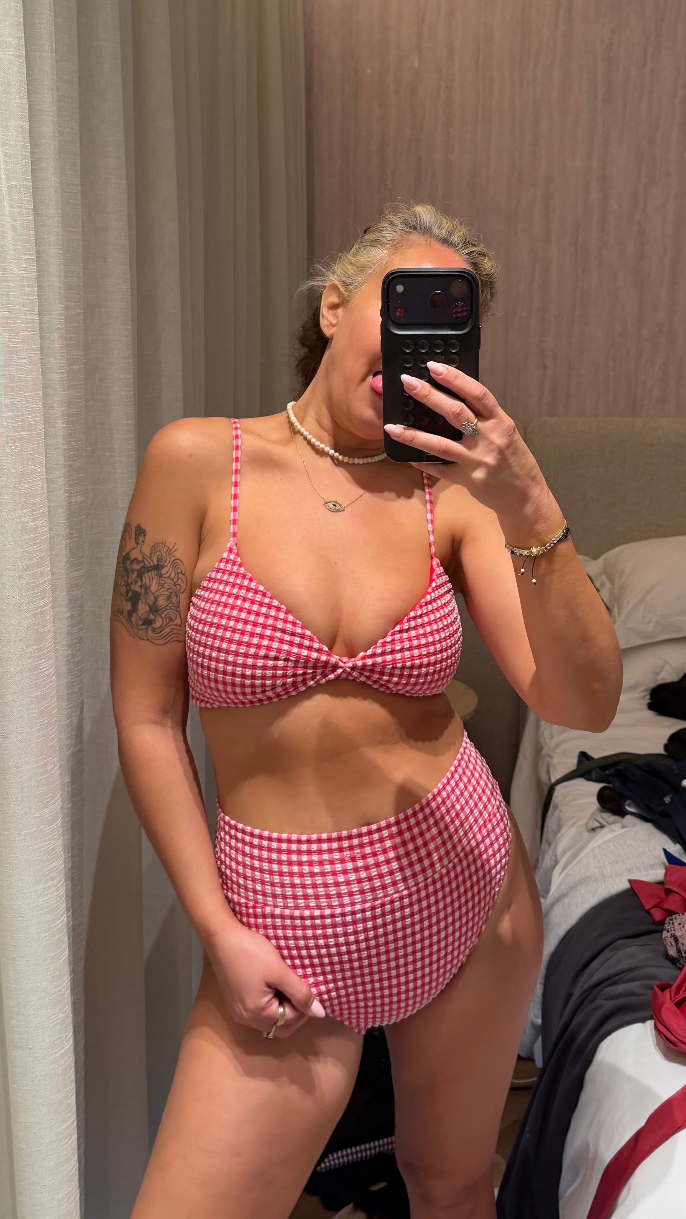 Yumi Bottom Red Plaid
