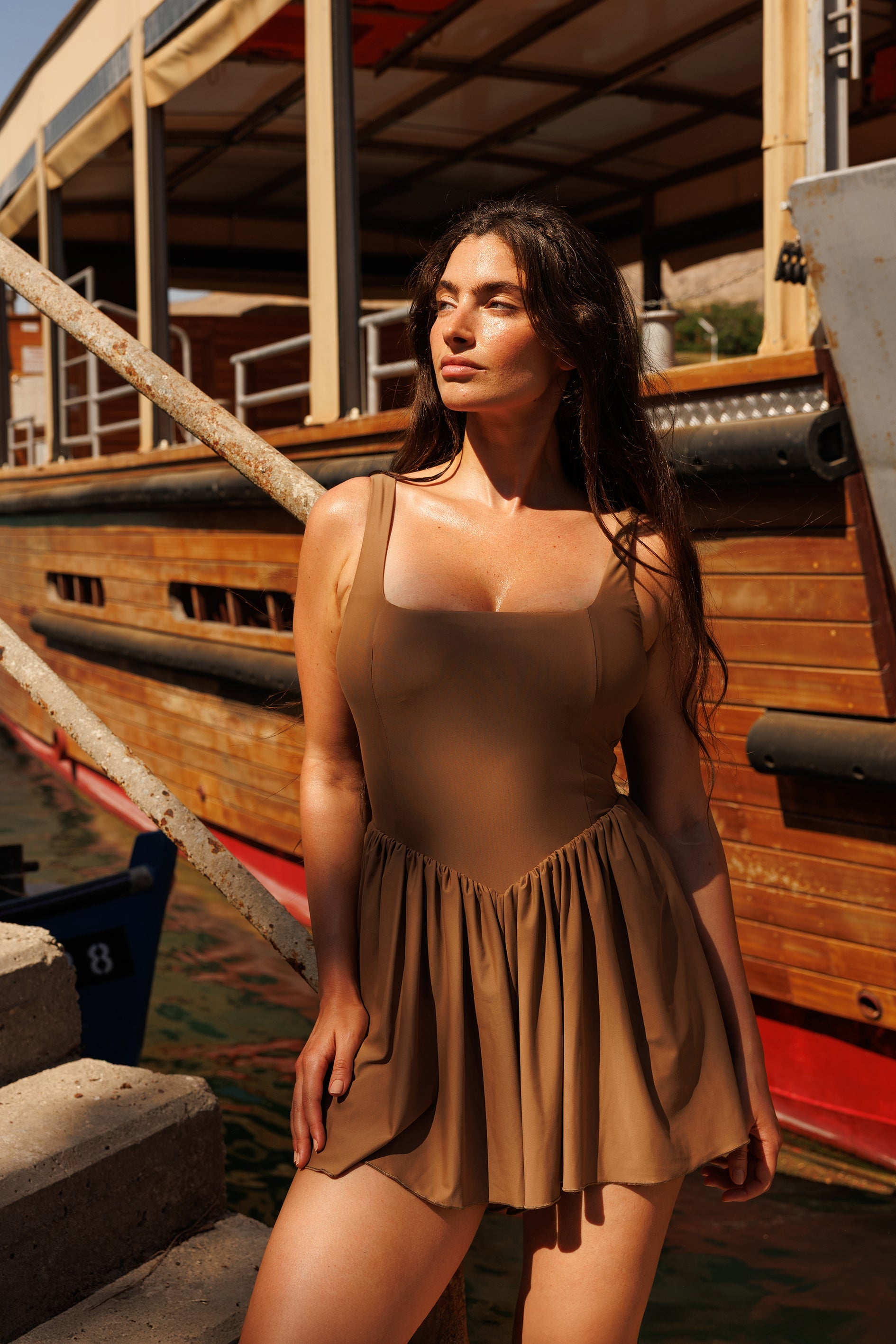 Overall dress to impress Beige