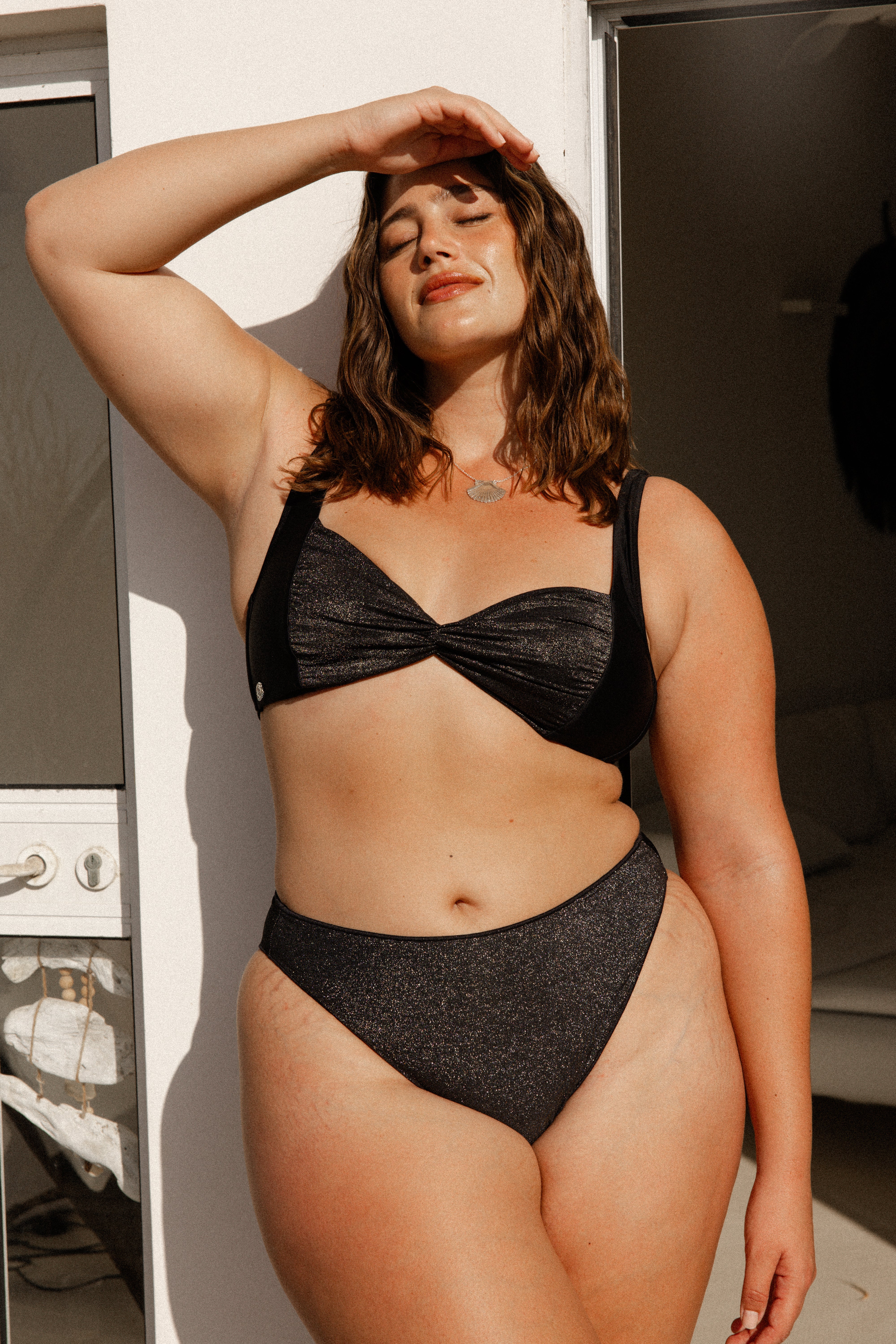 Mist Top Black Silver Lurex