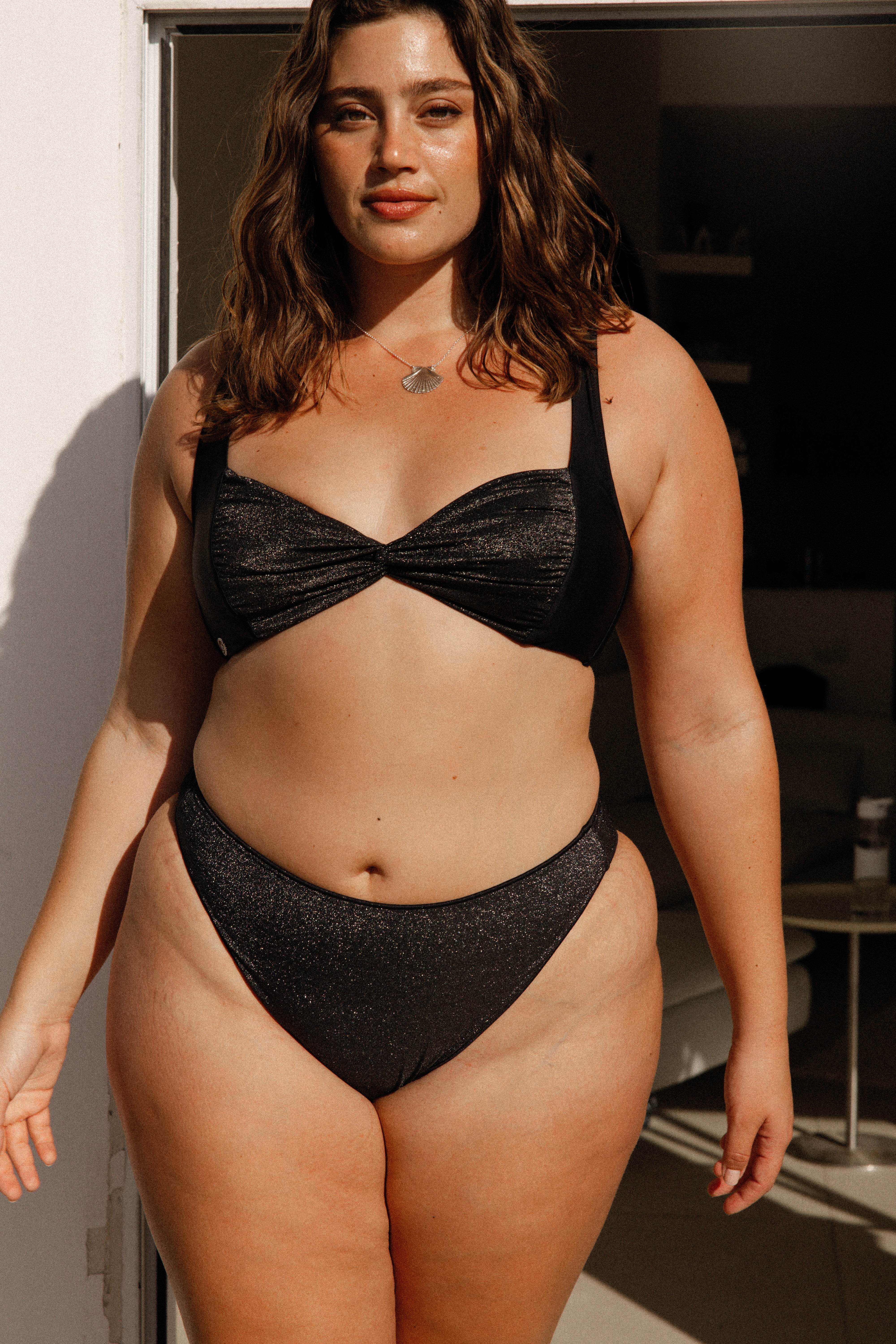 Mist Top Black Silver Lurex