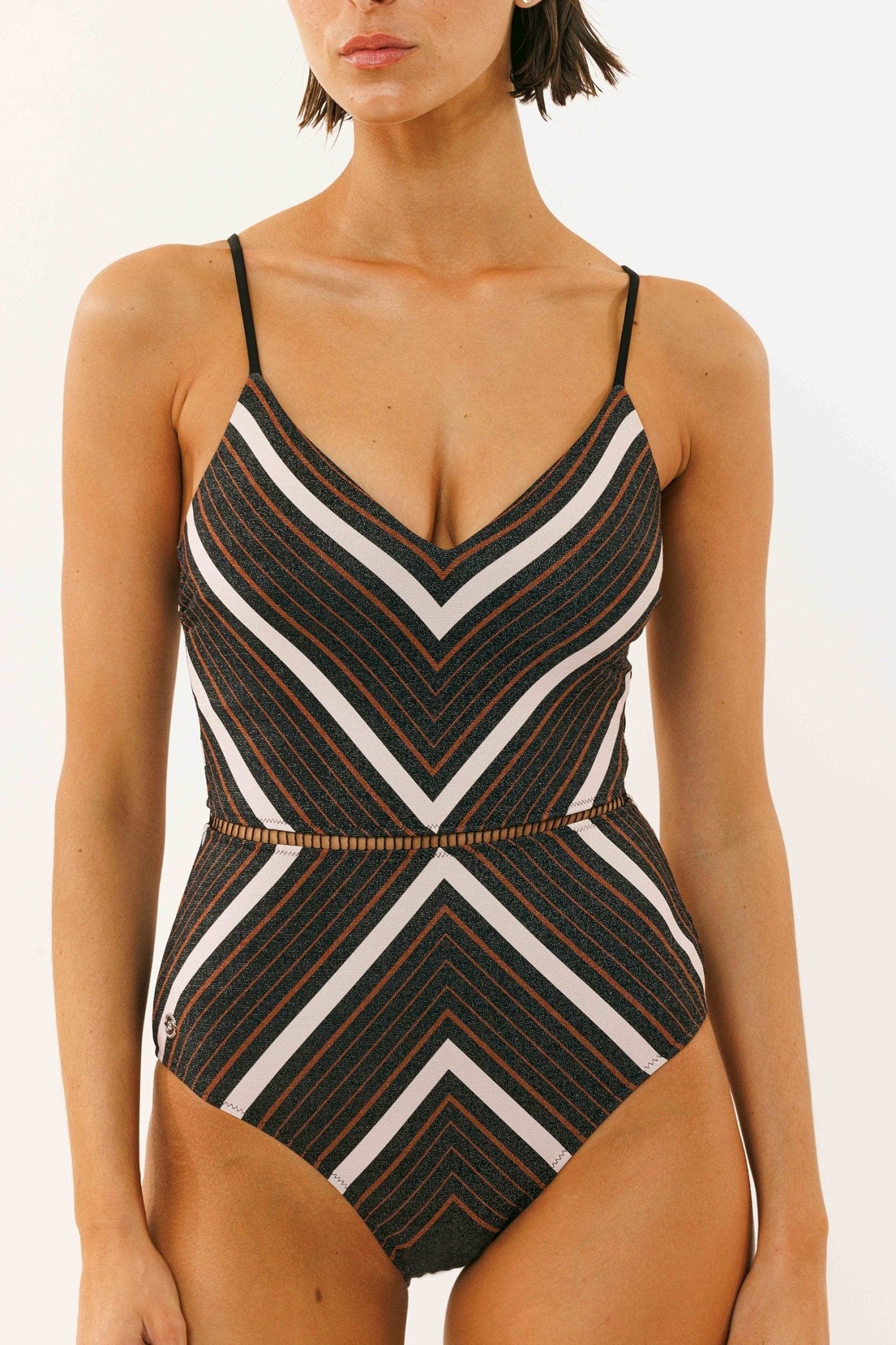 Arava black skin Stripes - one piece - BiliBlond Swimwear