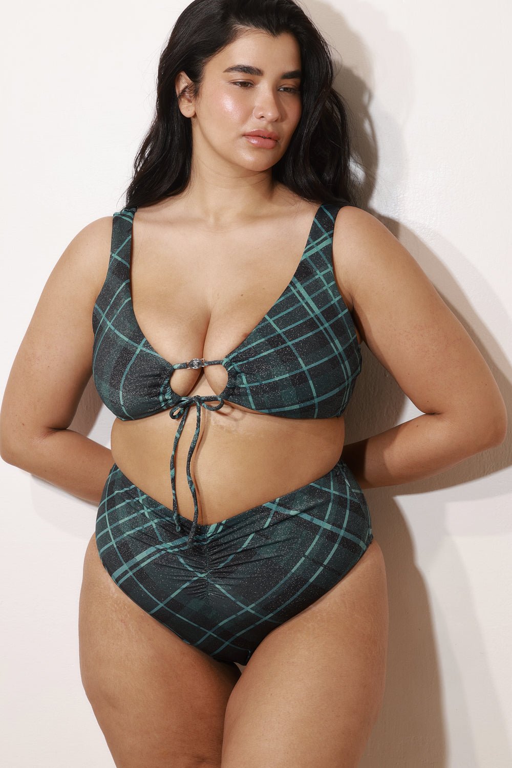 Aruba Bottom Ocean Plaid - BIKINI - BiliBlond Swimwear