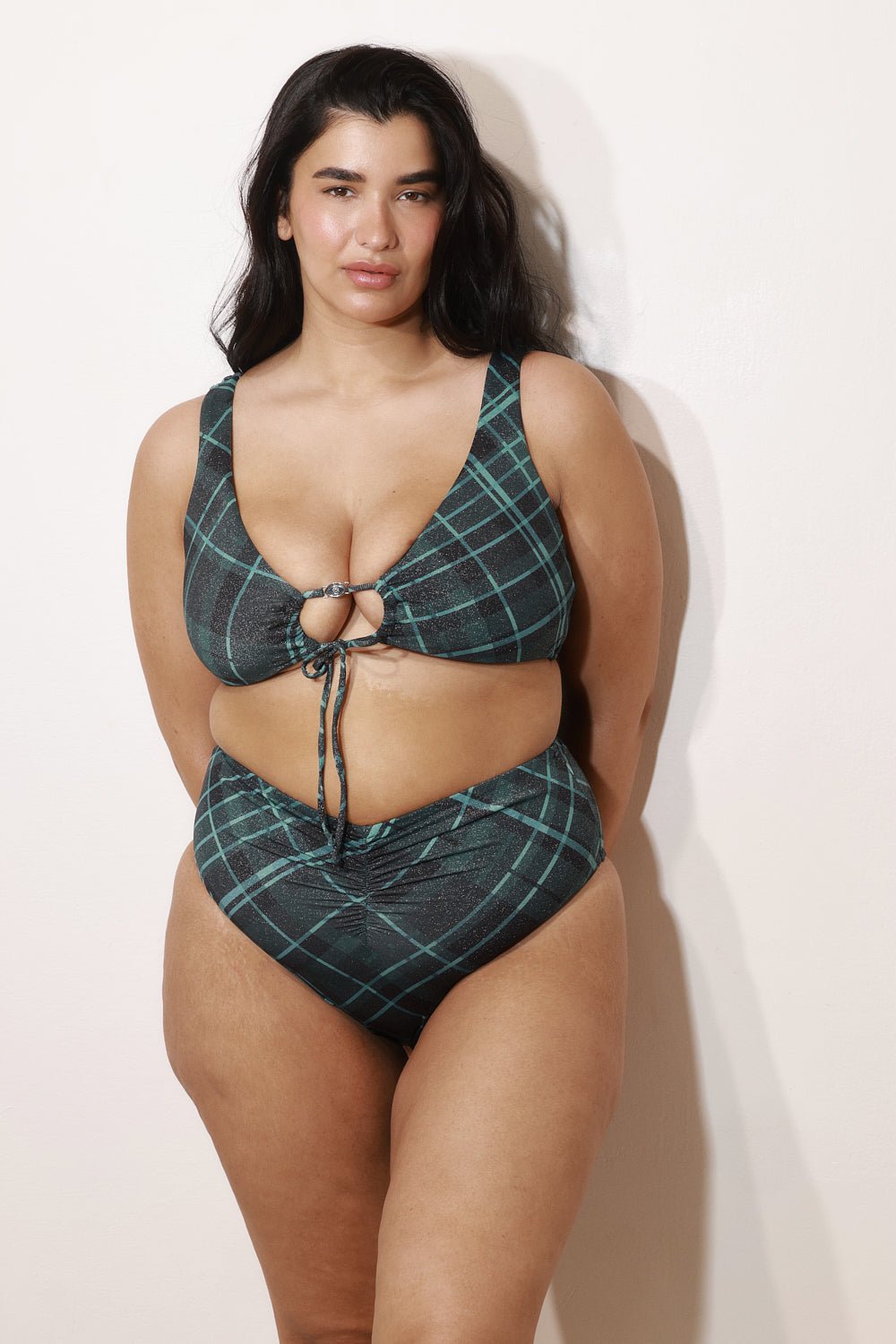 Aruba Bottom Ocean Plaid - BIKINI - BiliBlond Swimwear