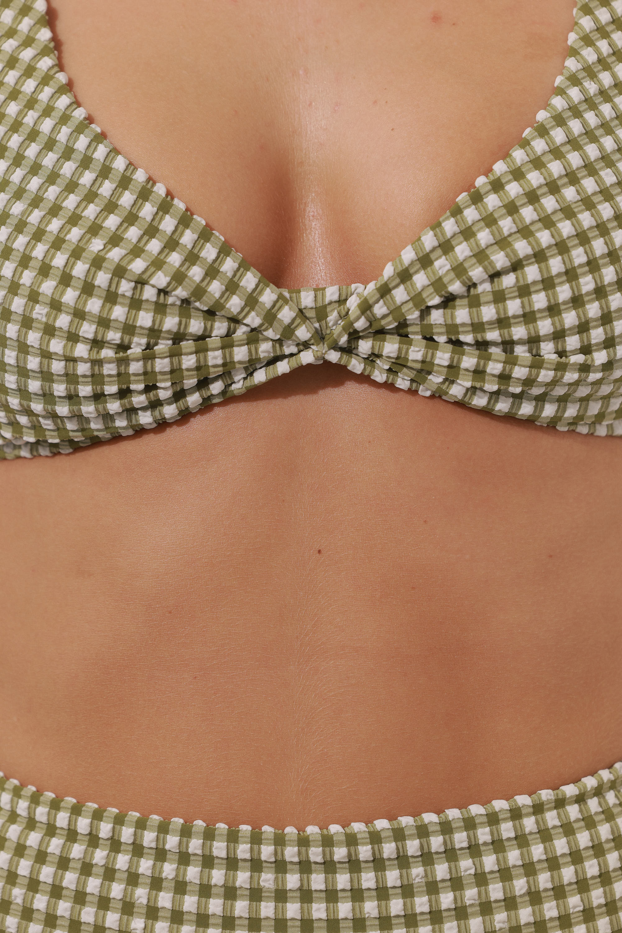 July Top Green Plaid - BIKINI - BiliBlond Swimwear