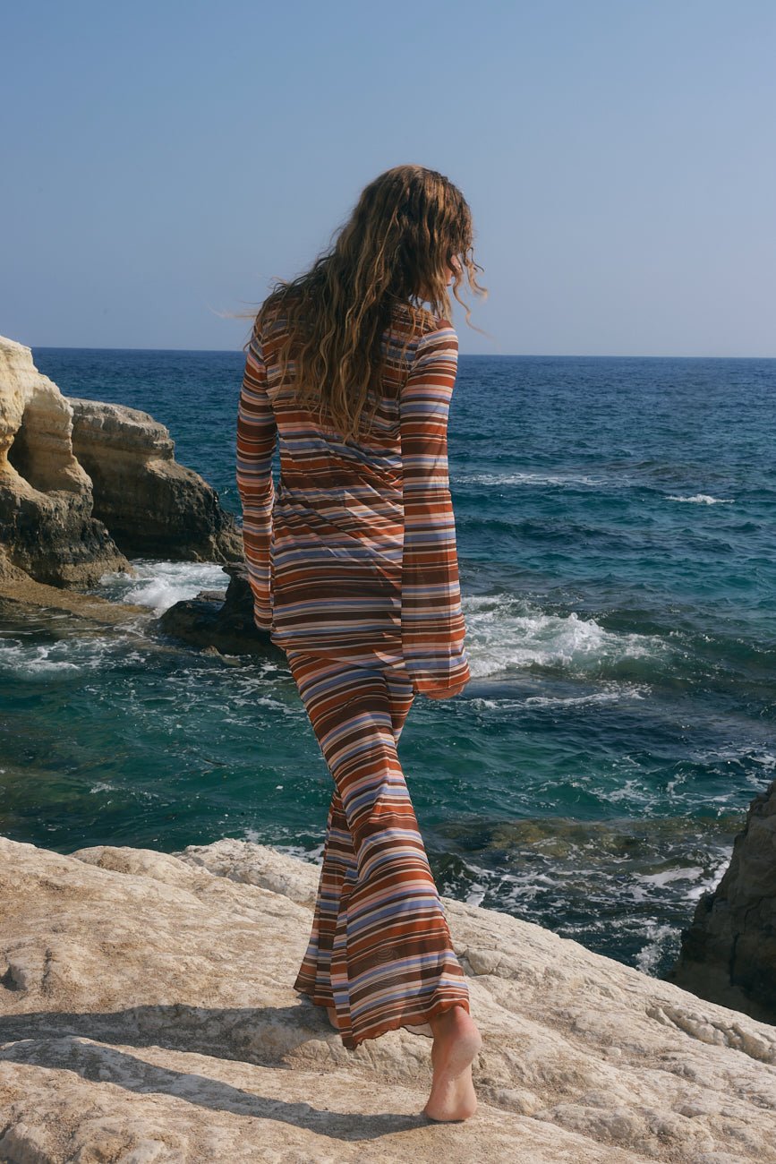 Bilis Stripes Flare pants - gallabia -BiliBlond Swimwear
