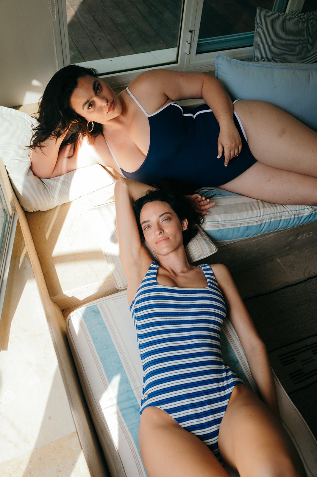 Bouquet One Piece Blue White - one piece -BiliBlond Swimwear