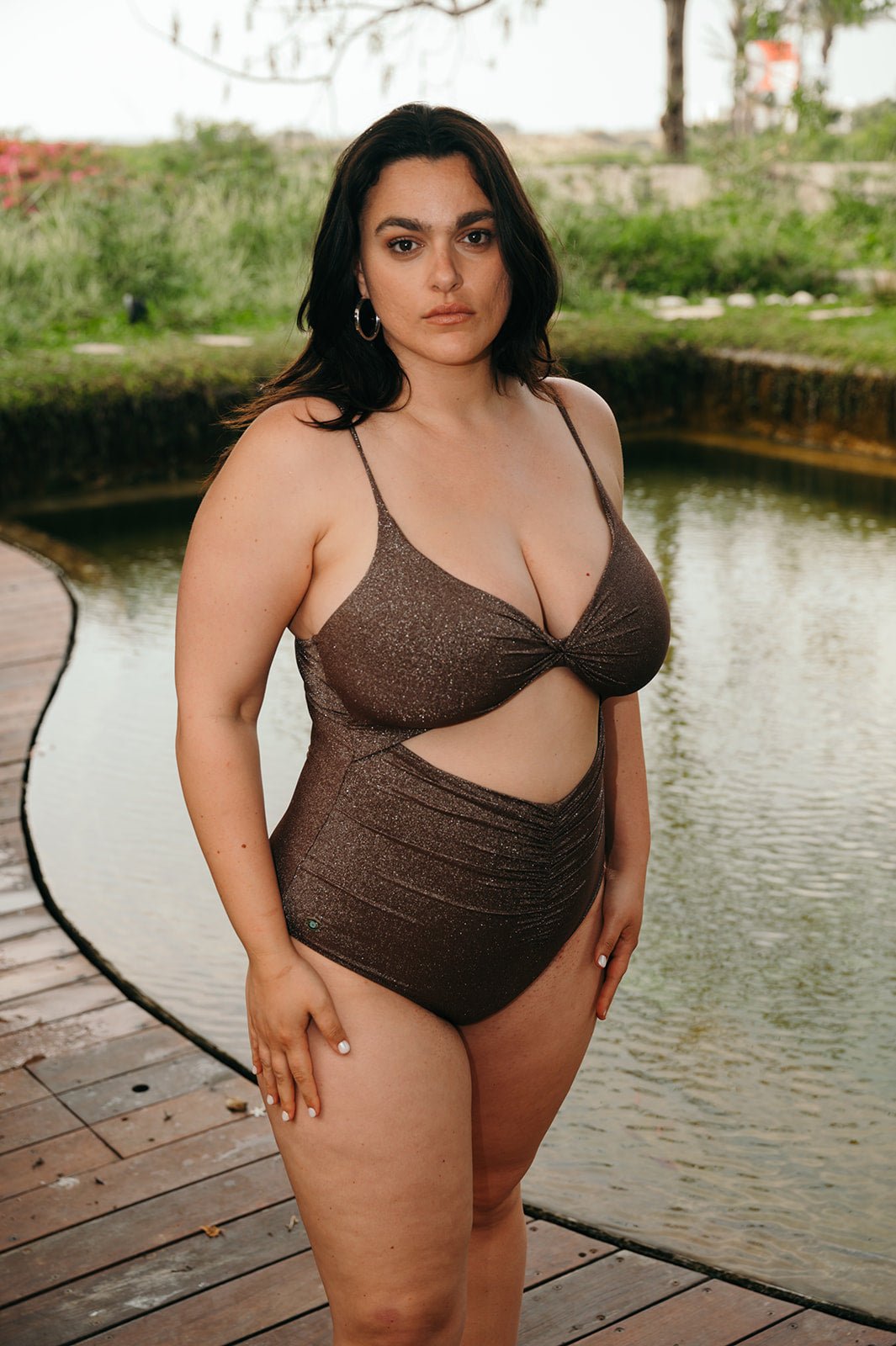 Jordan One-piece Brown Lurex - one piece -BiliBlond Swimwear