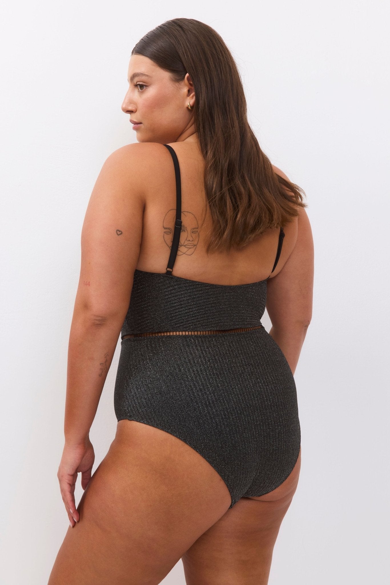 KIM Black Rib Lurex - one piece - BiliBlond Swimwear