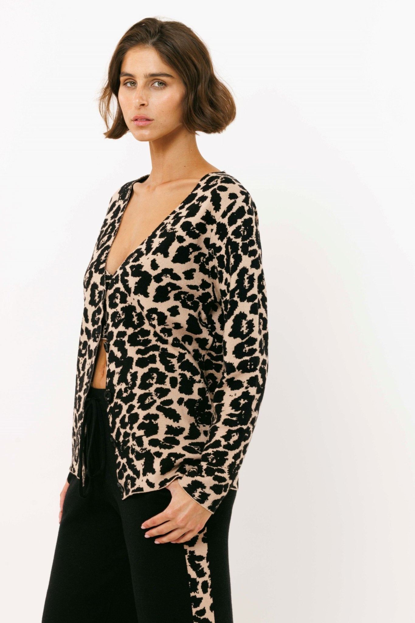 Leopard Cardigan - knit set - BiliBlond Swimwear