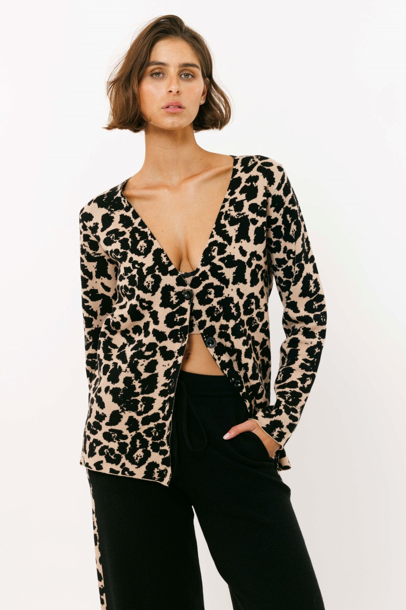 Leopard Cardigan - knit set - BiliBlond Swimwear