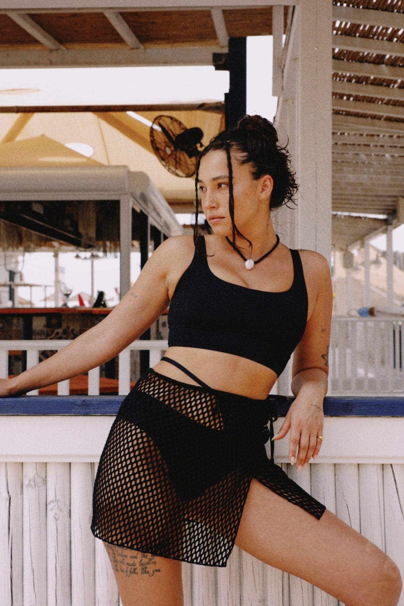 Mesh Mesh skirt Black - gallabia - BiliBlond Swimwear