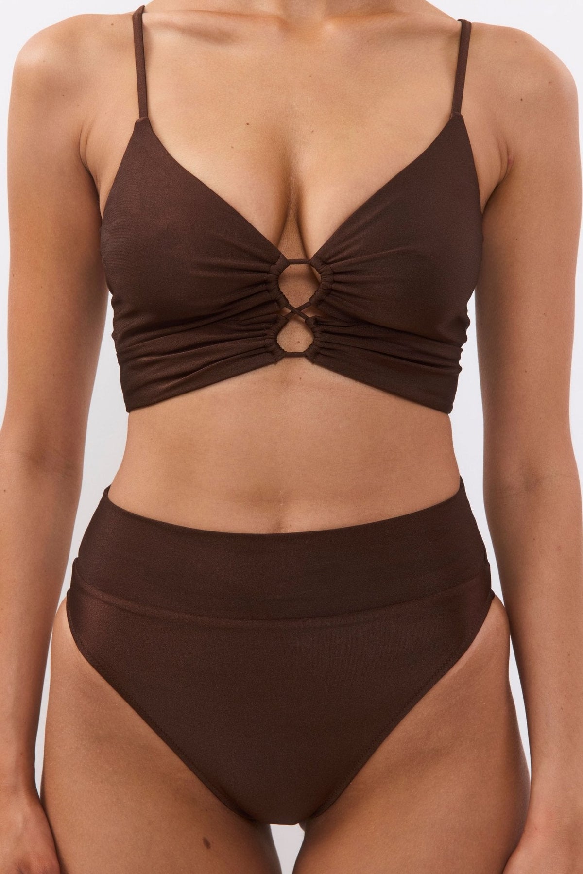 Nyanga Top Dark Brown - BIKINI - BiliBlond Swimwear