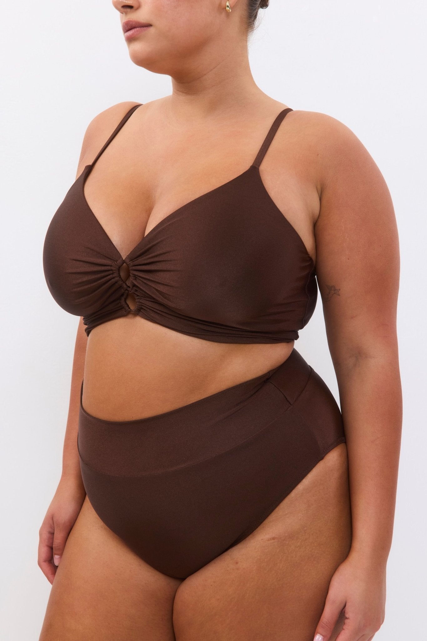 Nyanga Top Dark Brown - BIKINI - BiliBlond Swimwear