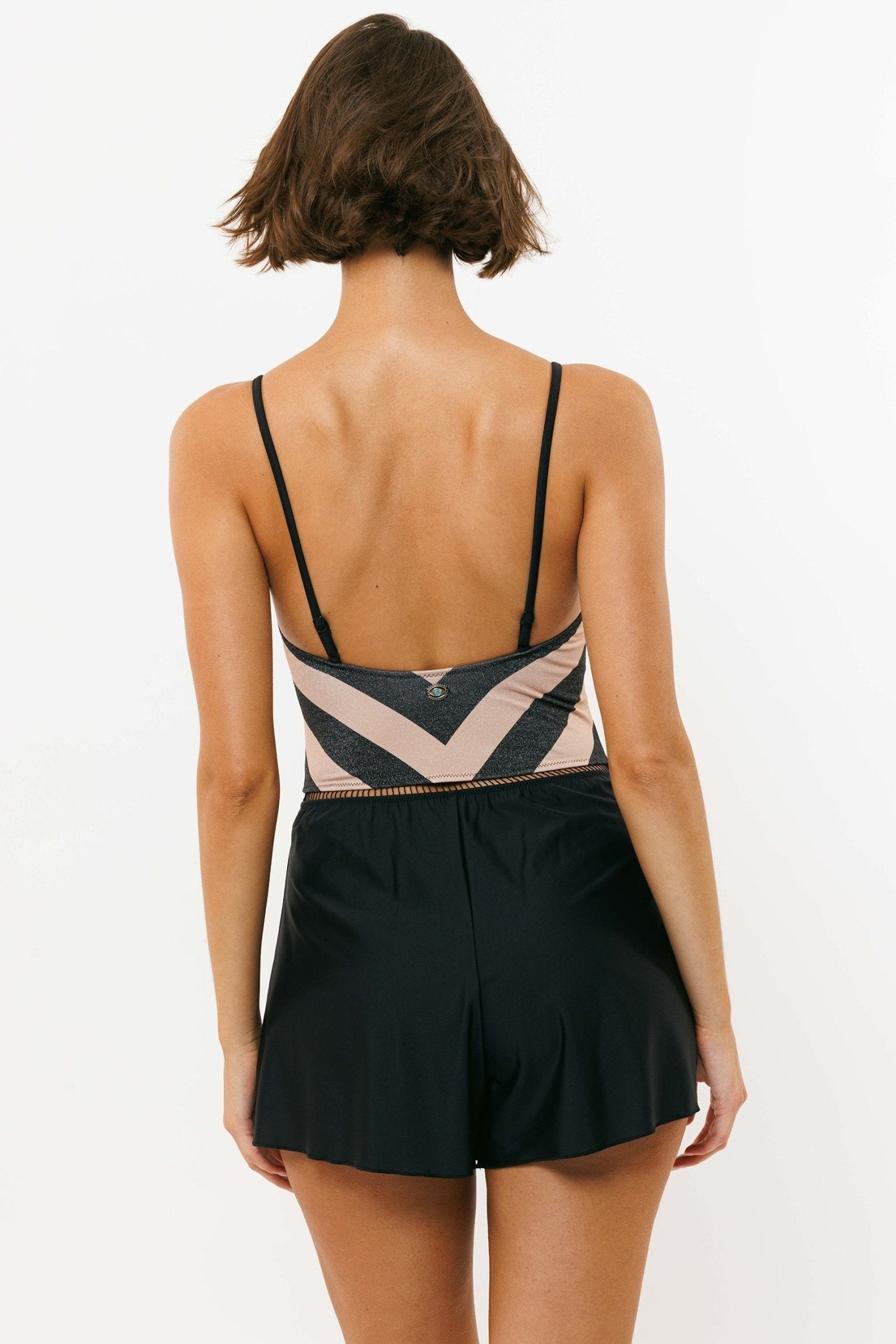 Overall Arava Black Nude Stripes - one piece - BiliBlond Swimwear