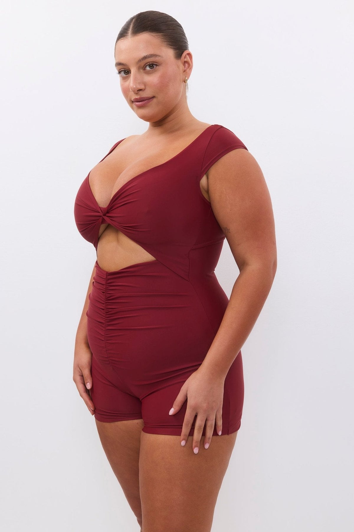 Overall Jordan Maroon - one piece - BiliBlond Swimwear