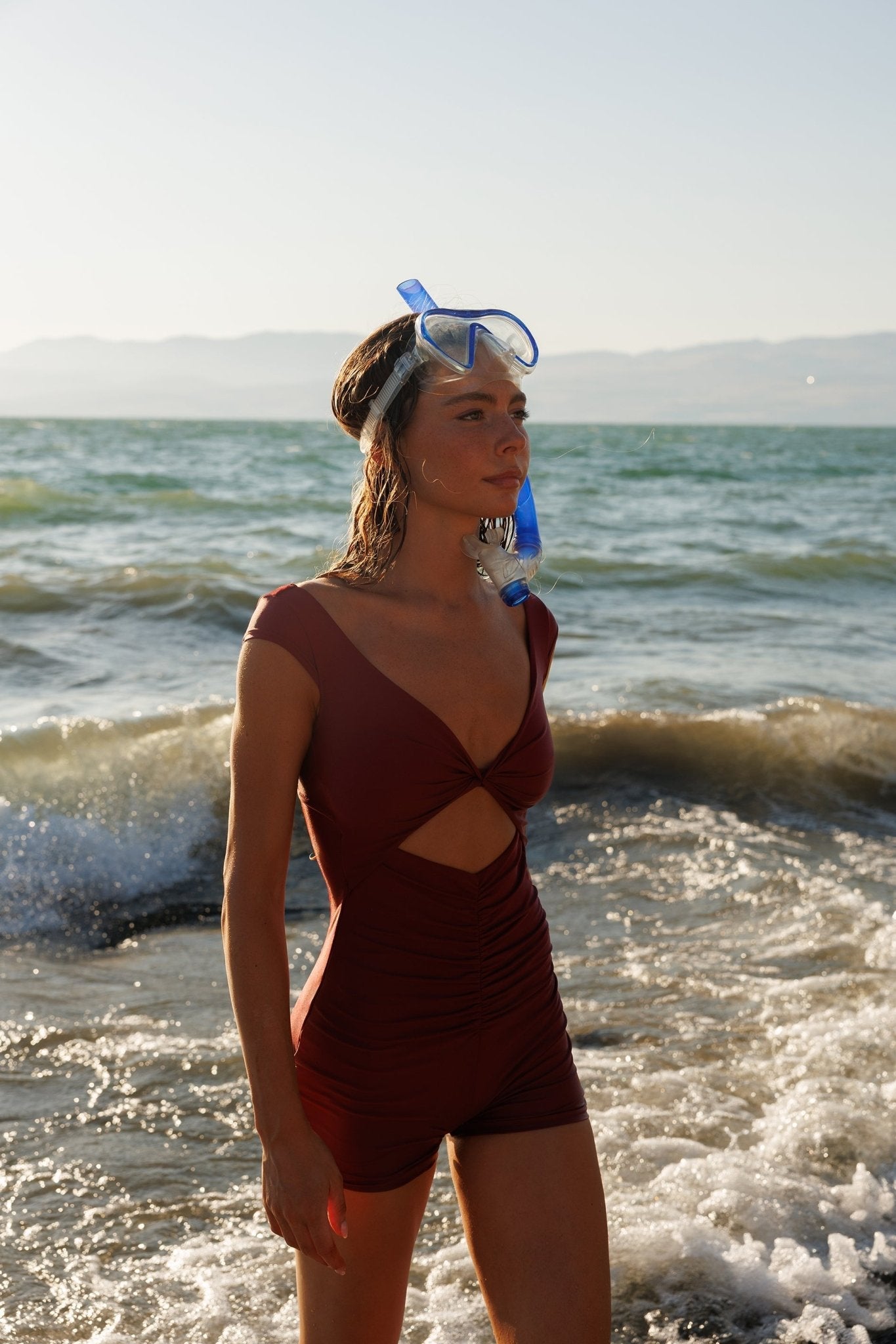 Overall Jordan Maroon - one piece - BiliBlond Swimwear