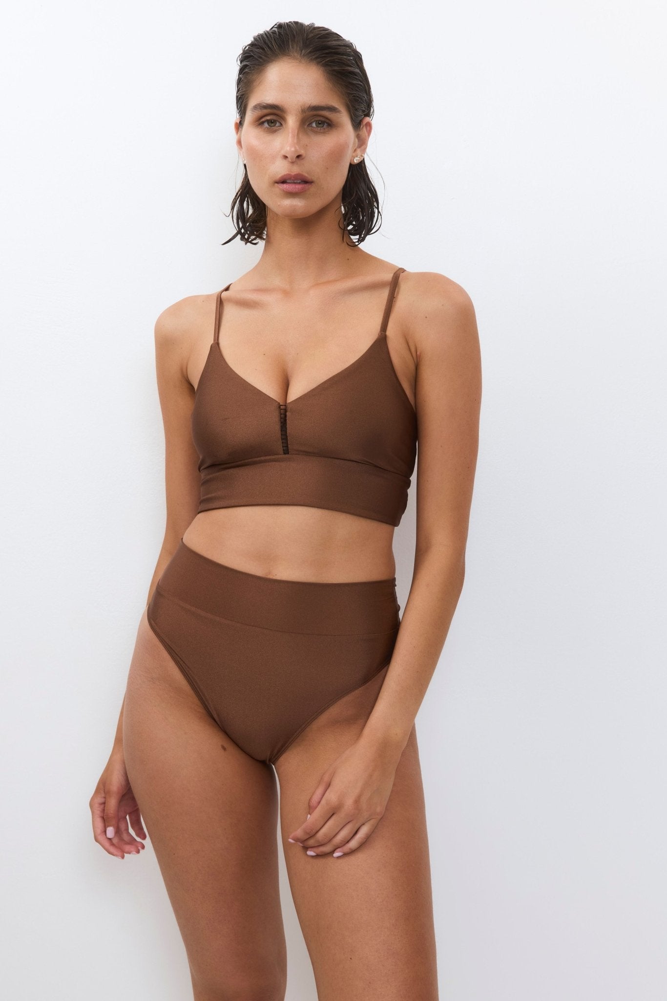 Rotem top Brown - BIKINI - BiliBlond Swimwear