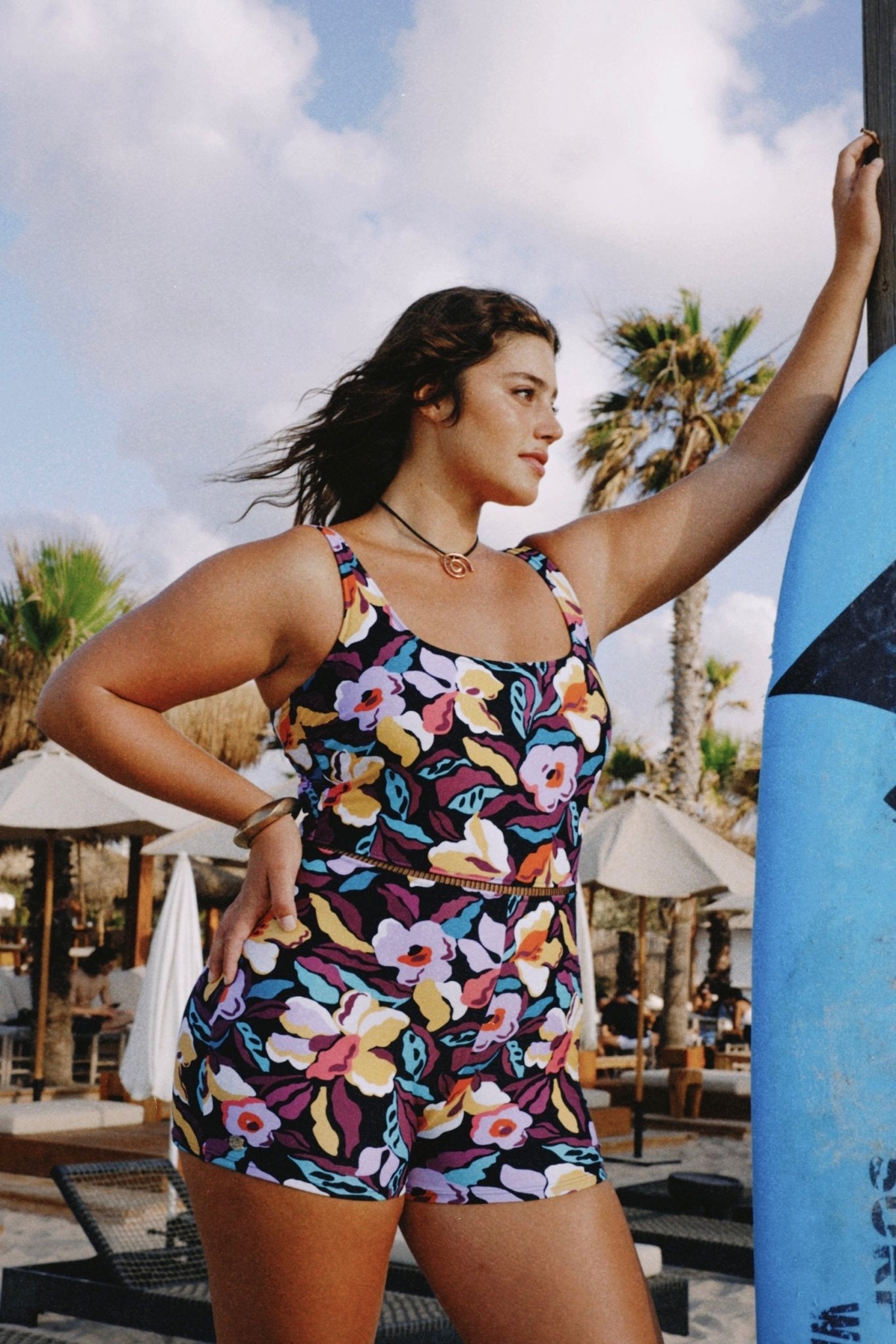 Shimi Black Flowrs - one piece - BiliBlond Swimwear