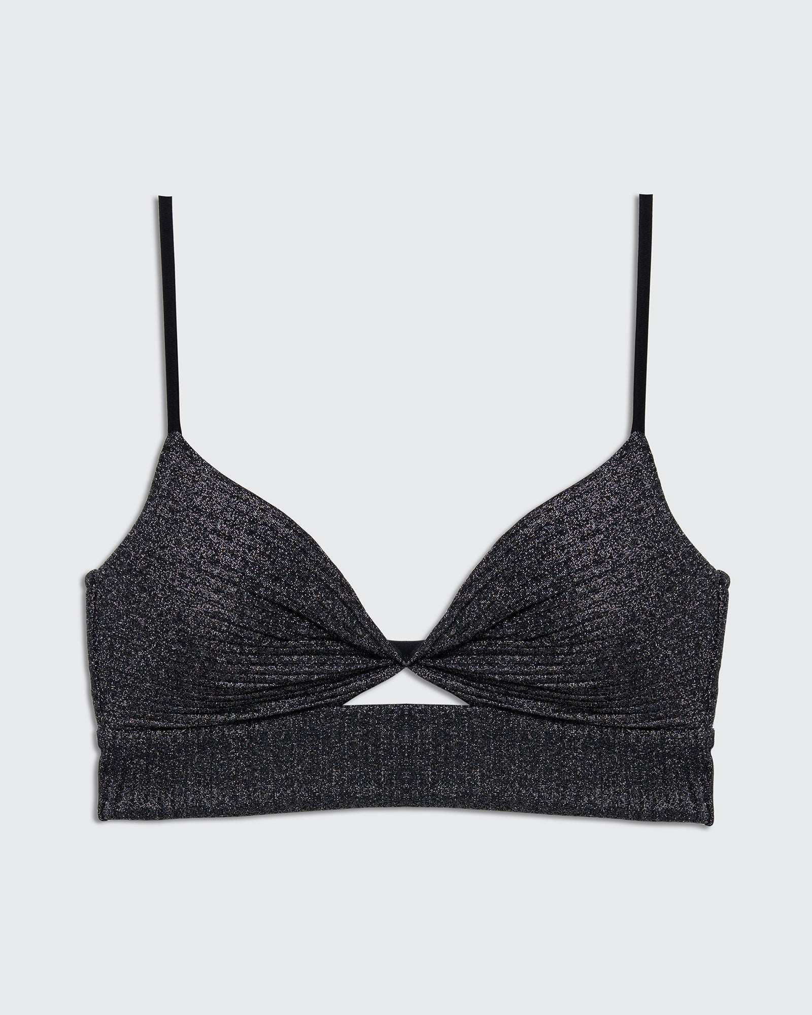 Sky Black Rib Lurex - BIKINI - BiliBlond Swimwear