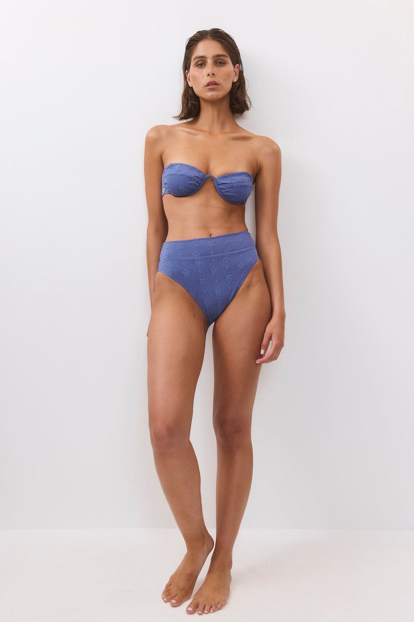 Sun top Blue Flowers - BIKINI - BiliBlond Swimwear