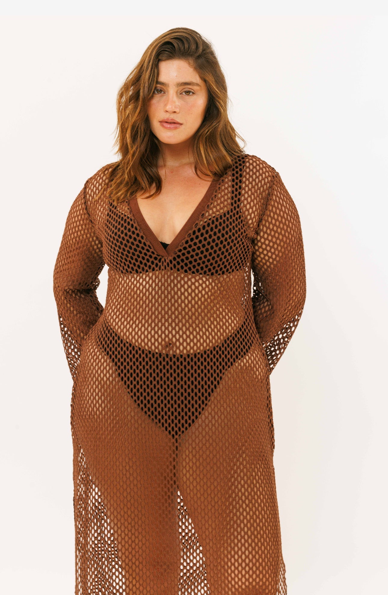 The net dress brown - gallabia - BiliBlond Swimwear