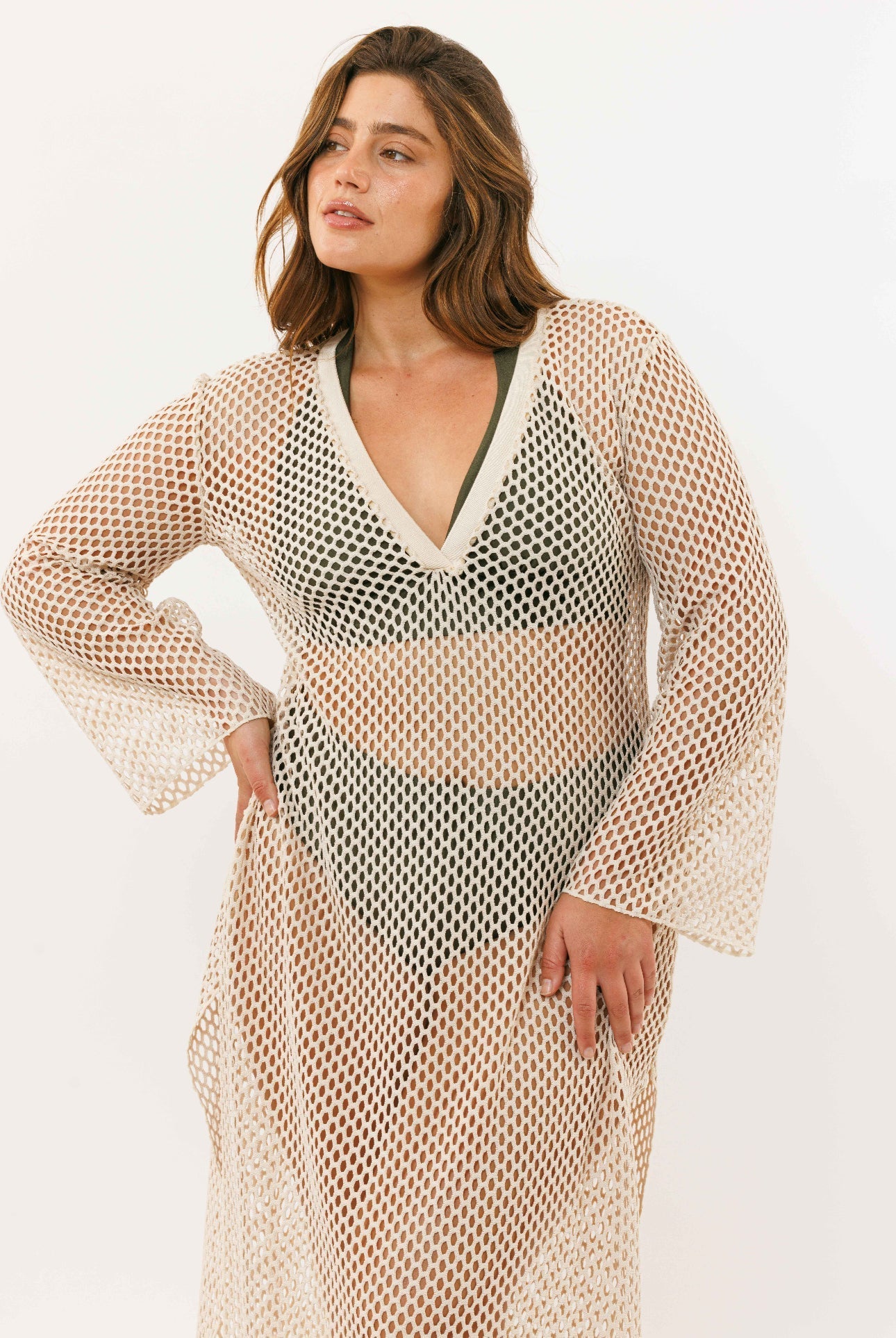 The Net Dress stone - gallabia - BiliBlond Swimwear