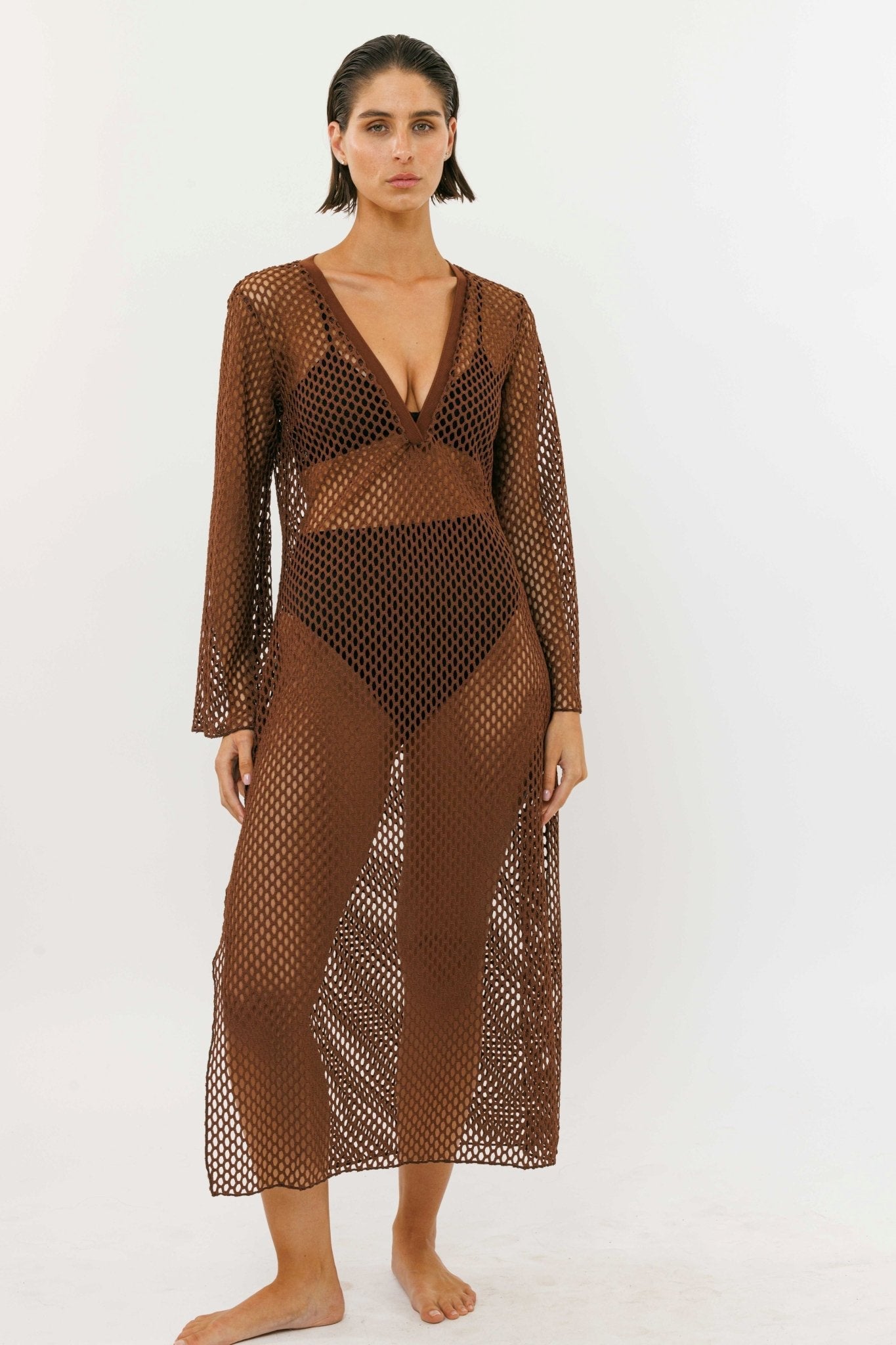 The nets dress brown - gallabia - BiliBlond Swimwear