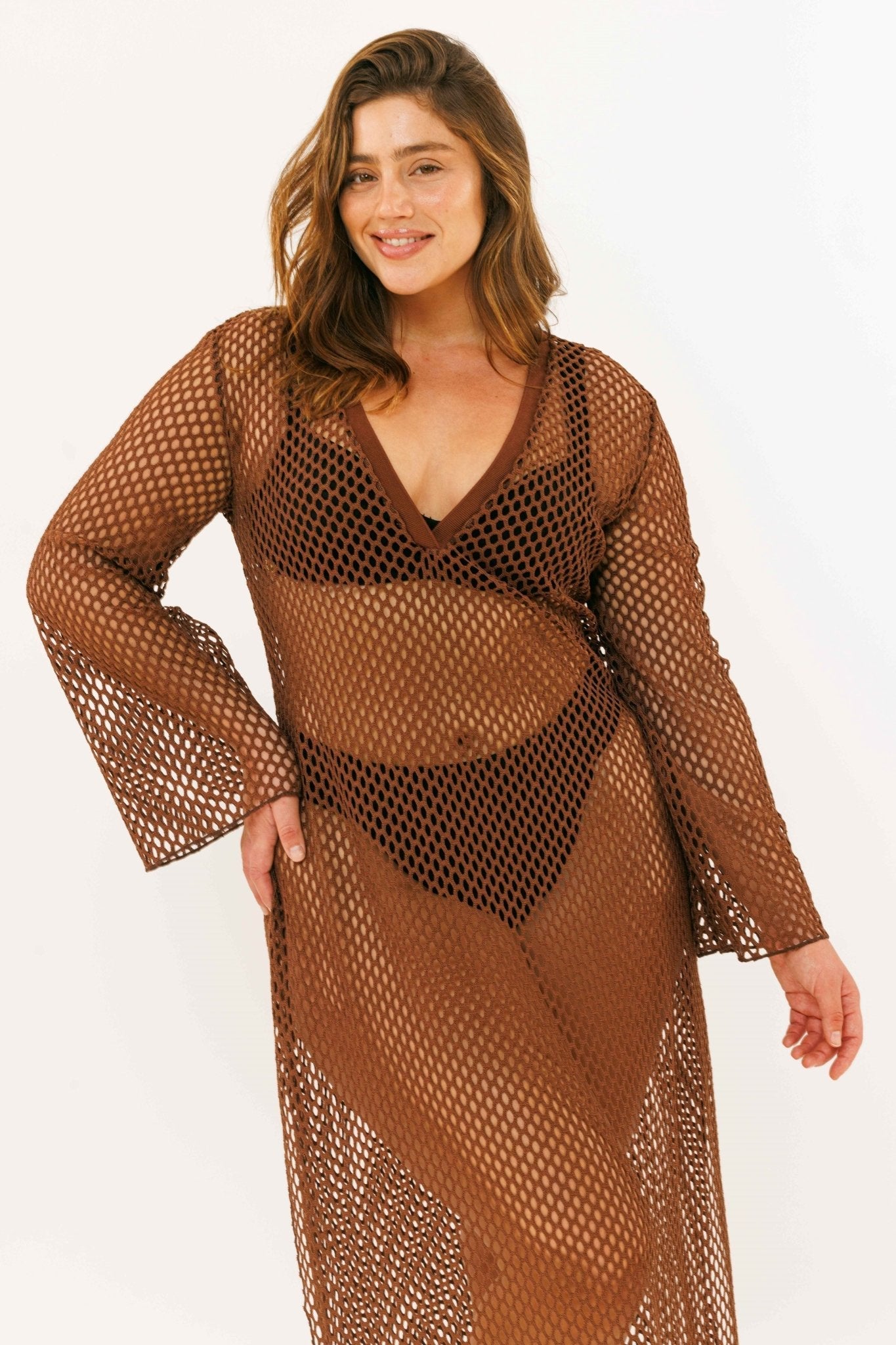 The nets dress brown - gallabia - BiliBlond Swimwear