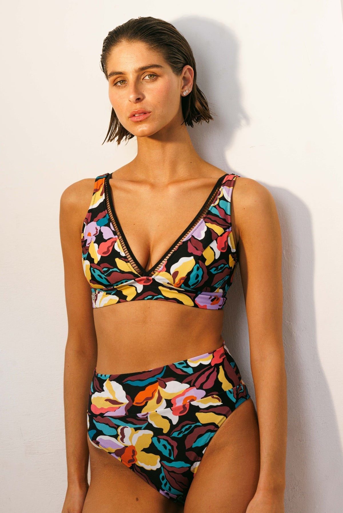 Vivi Top Black Flowers - BIKINI - BiliBlond Swimwear