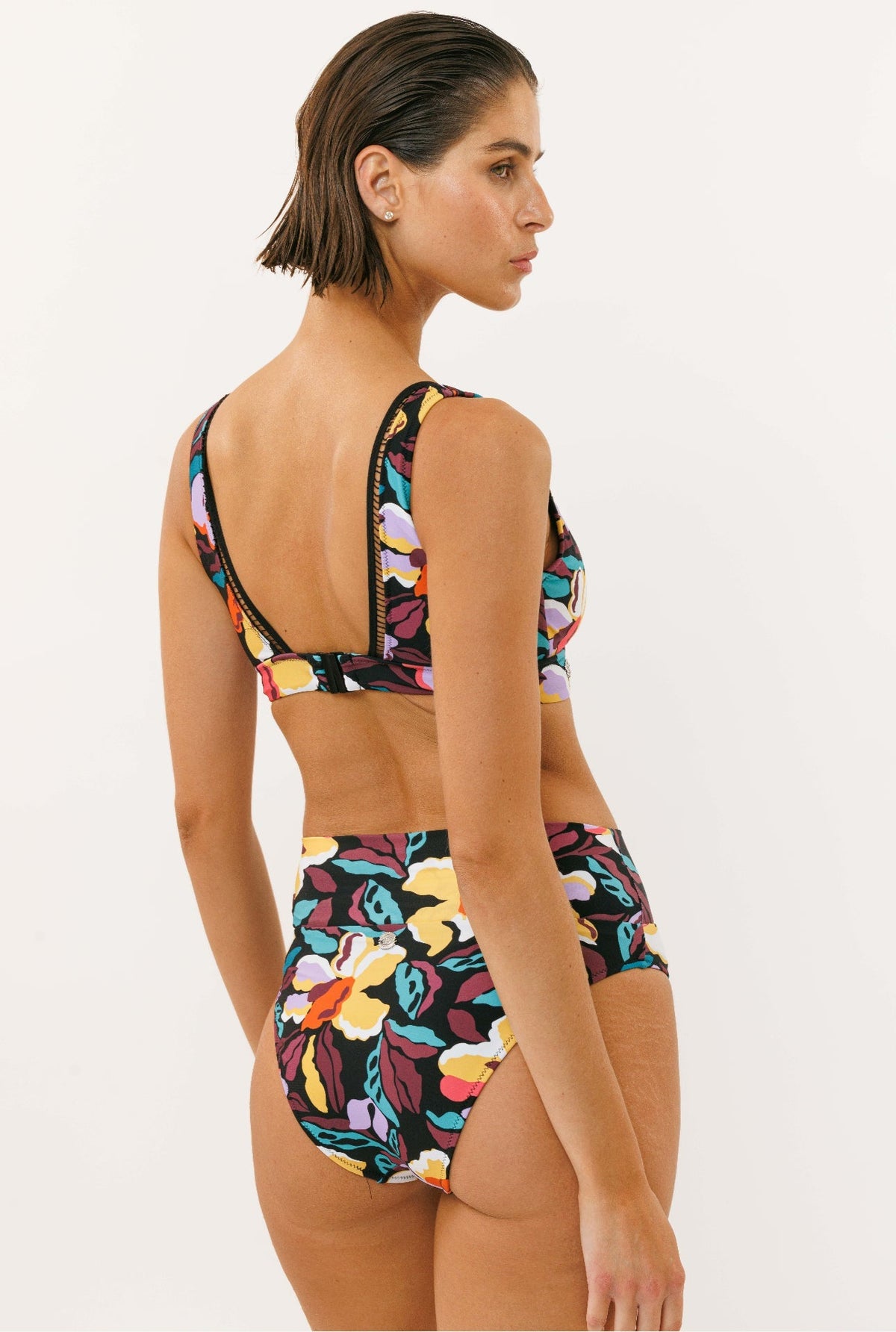 Vivi Top Black Flowers - BIKINI - BiliBlond Swimwear