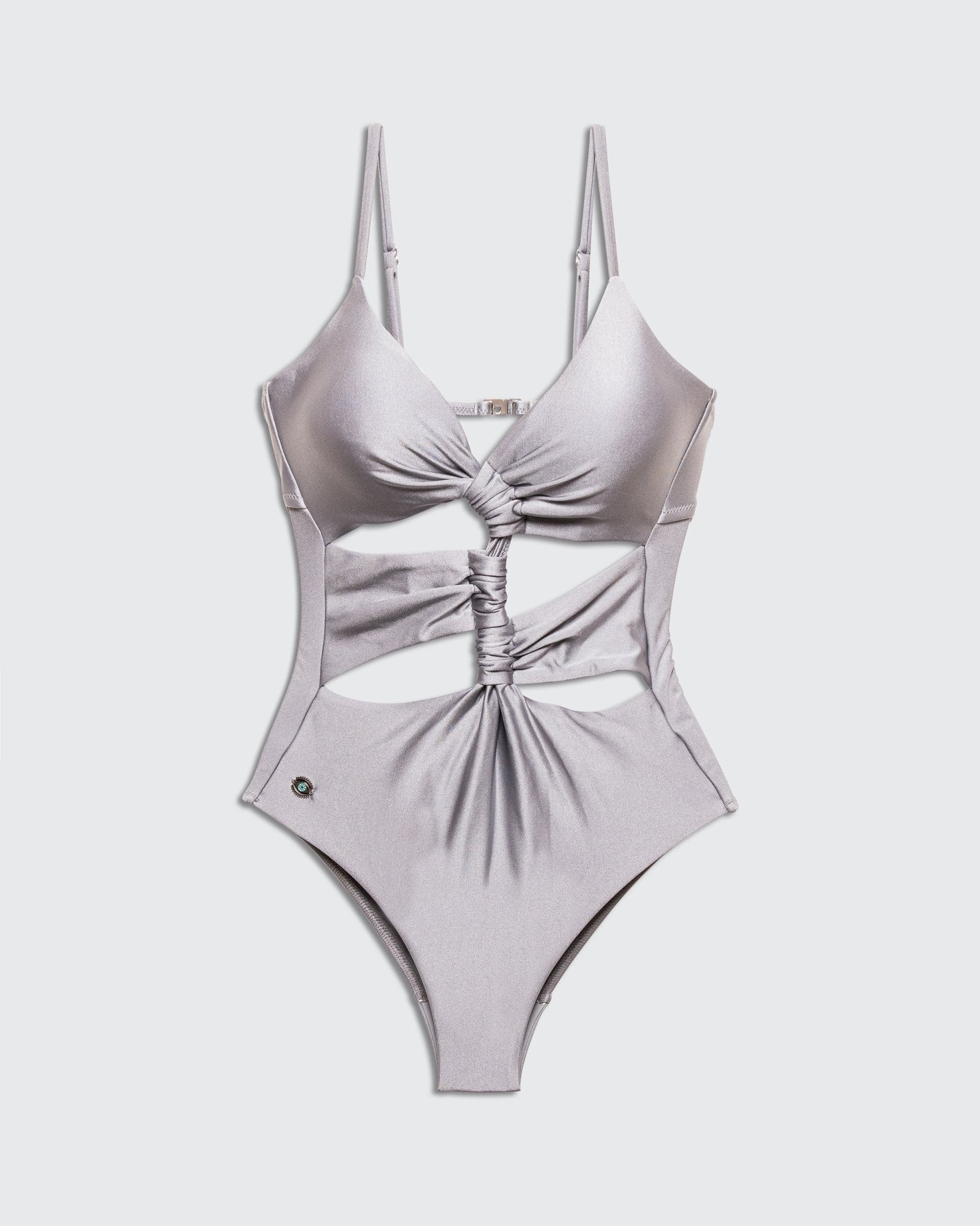 Wave One Piece Shiny Silver - one piece -BiliBlond Swimwear