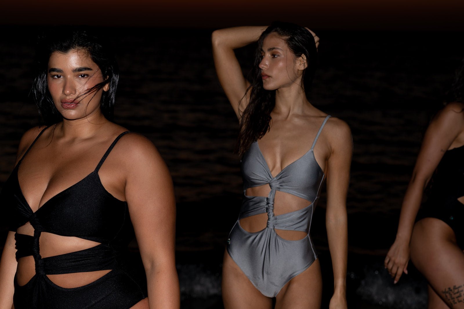 Wave One Piece Shiny Silver - one piece -BiliBlond Swimwear