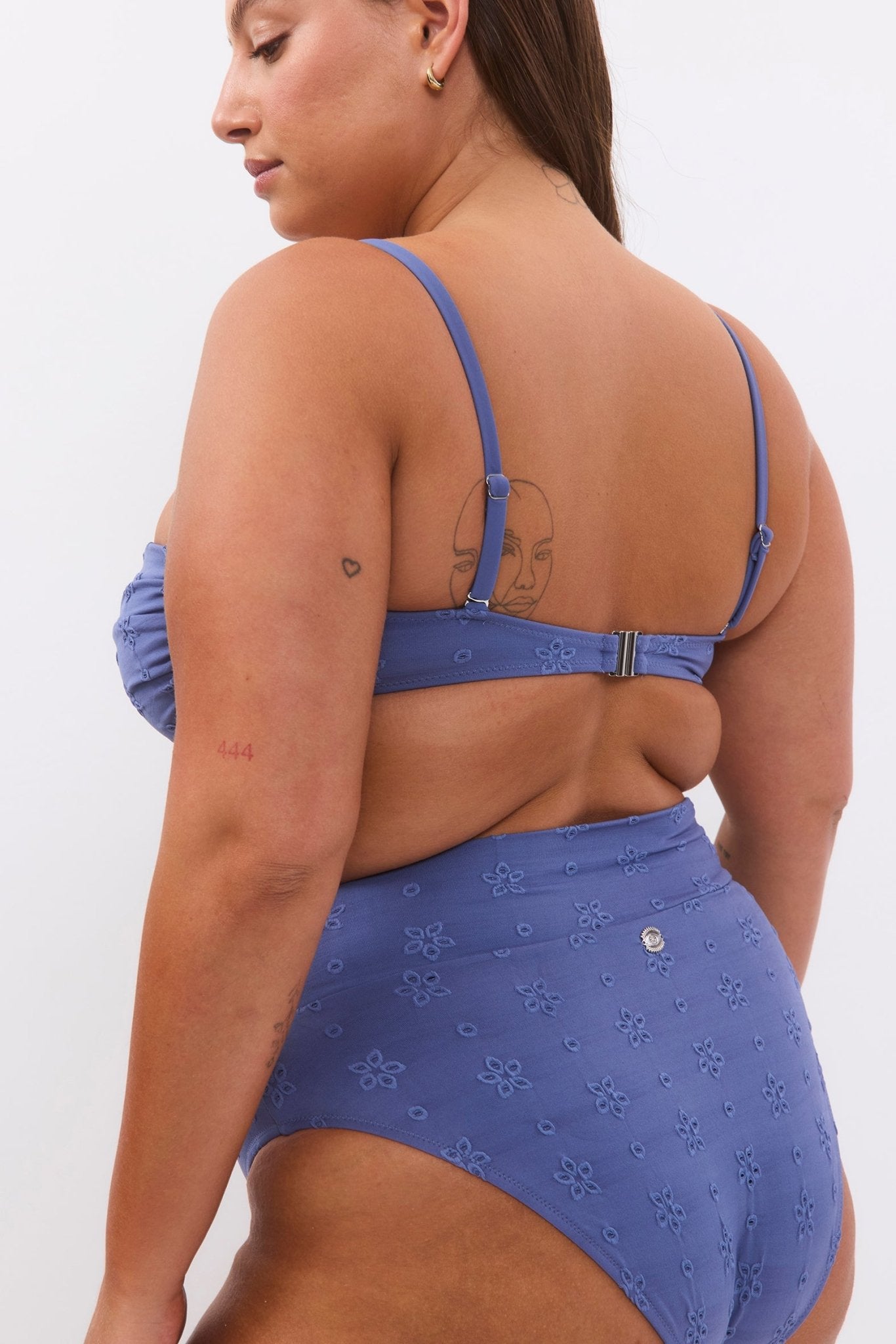 Yumi Bottom Blue Flowers - BIKINI - BiliBlond Swimwear