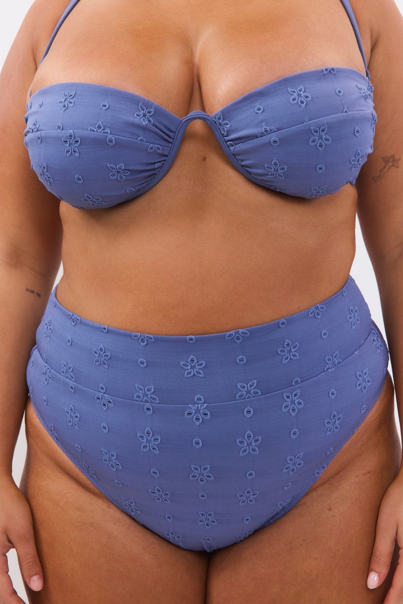 Yumi Bottom Blue Flowers - BIKINI - BiliBlond Swimwear