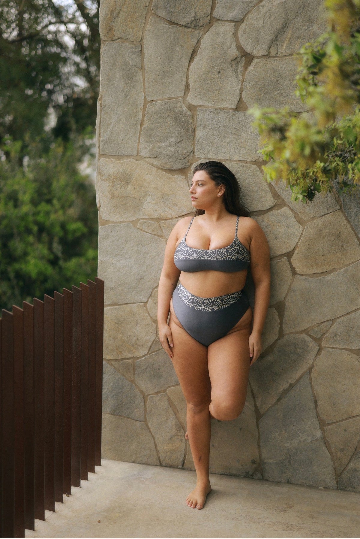 Yumi Bottom Shiny Leaf - BIKINI -BiliBlond Swimwear