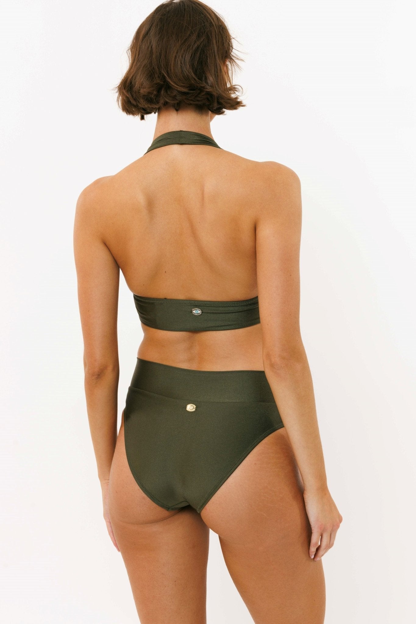 Yumi Bottom Shiny Olive - BIKINI - BiliBlond Swimwear