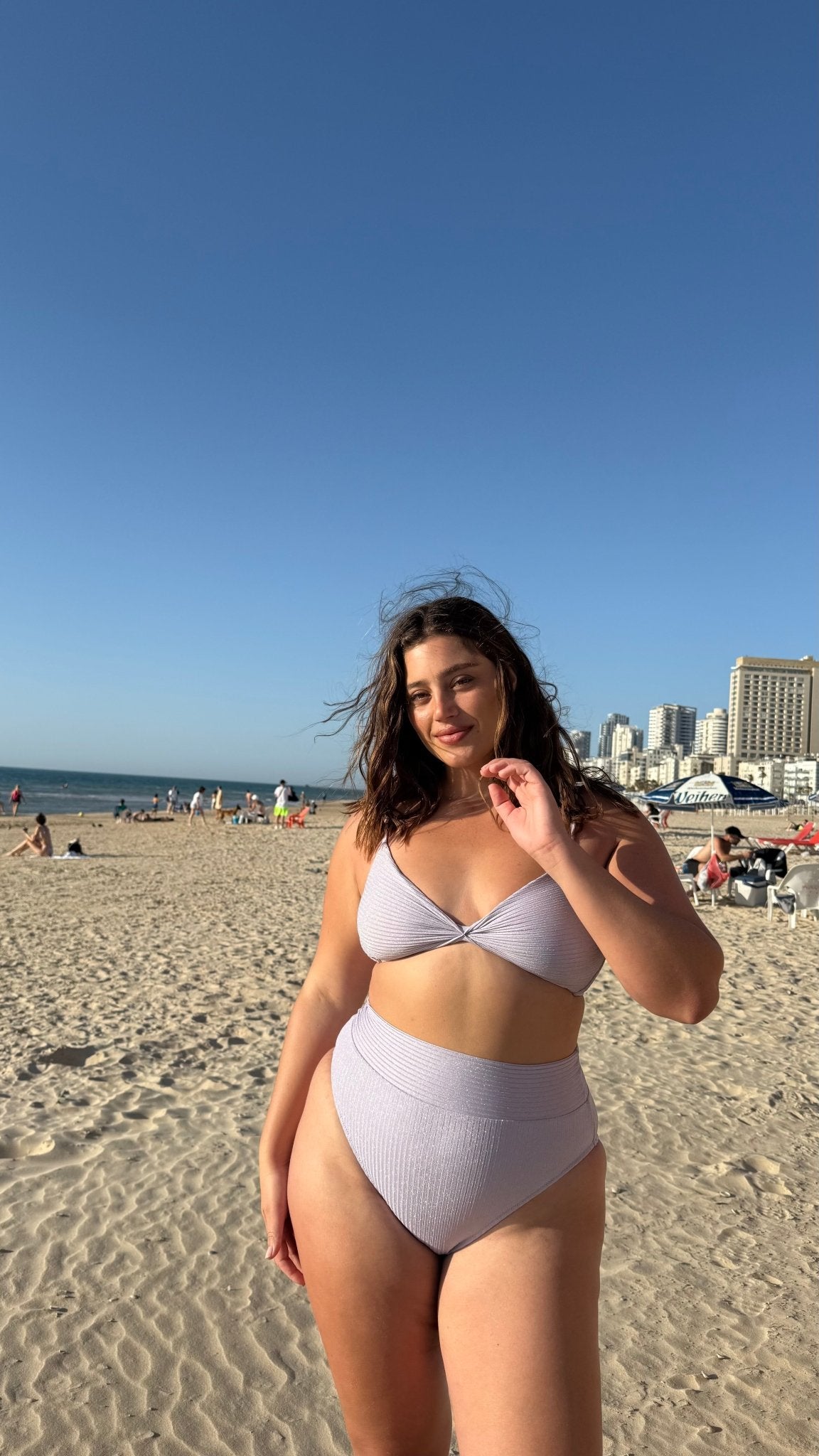 Yumi Purple Rib Lurex - BIKINI - BiliBlond Swimwear