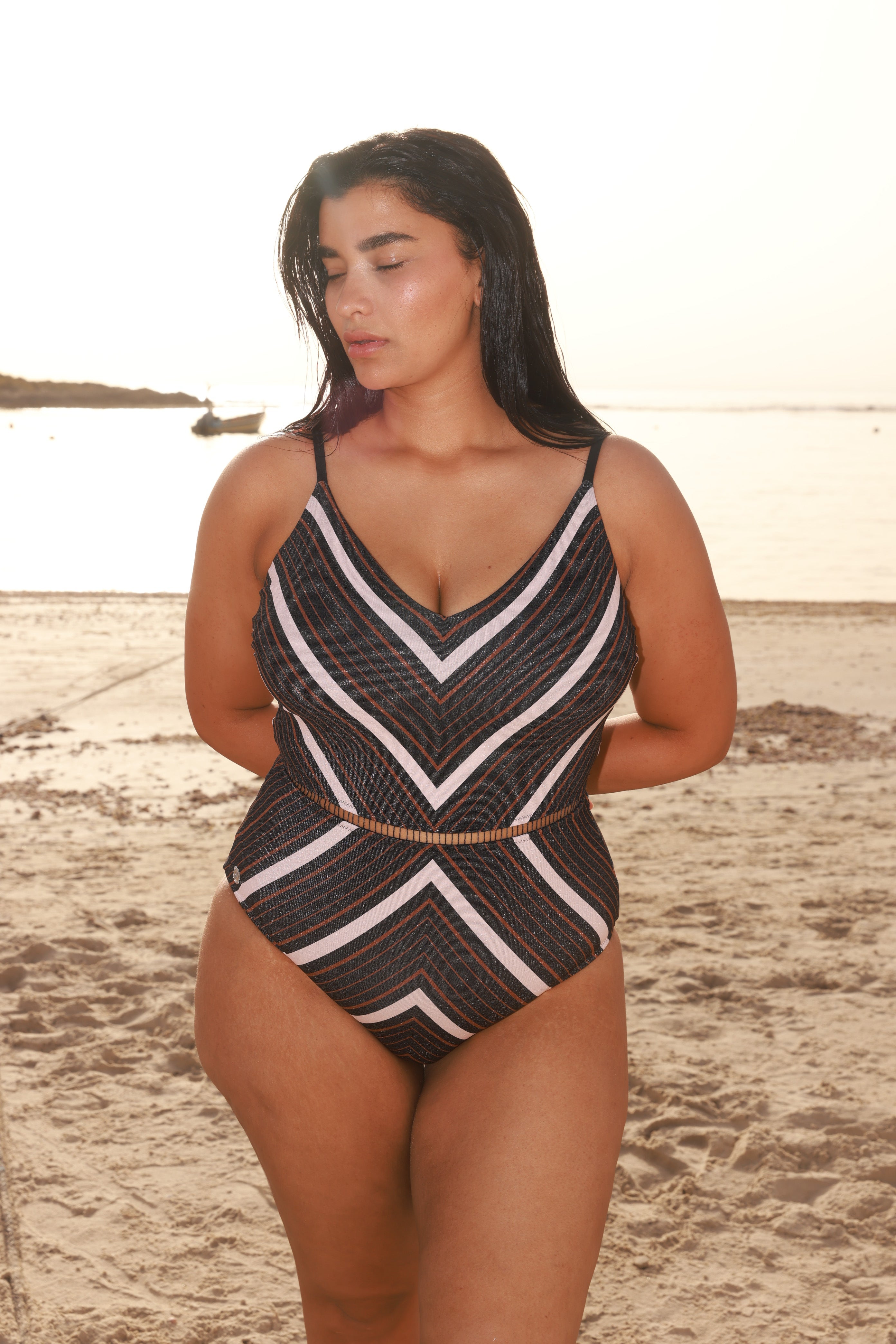 Arava Black Skin Stripes - one piece -BiliBlond Swimwear