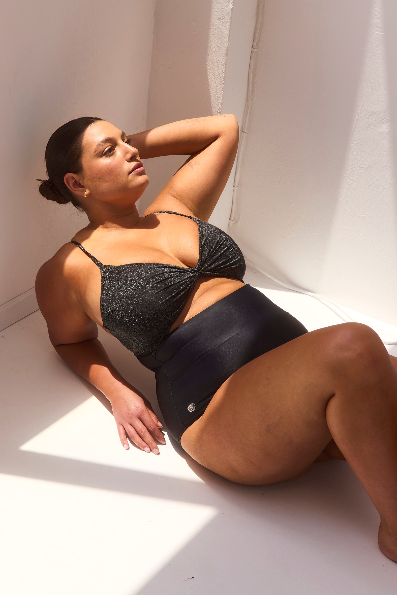 Silver Mist Black Lurex