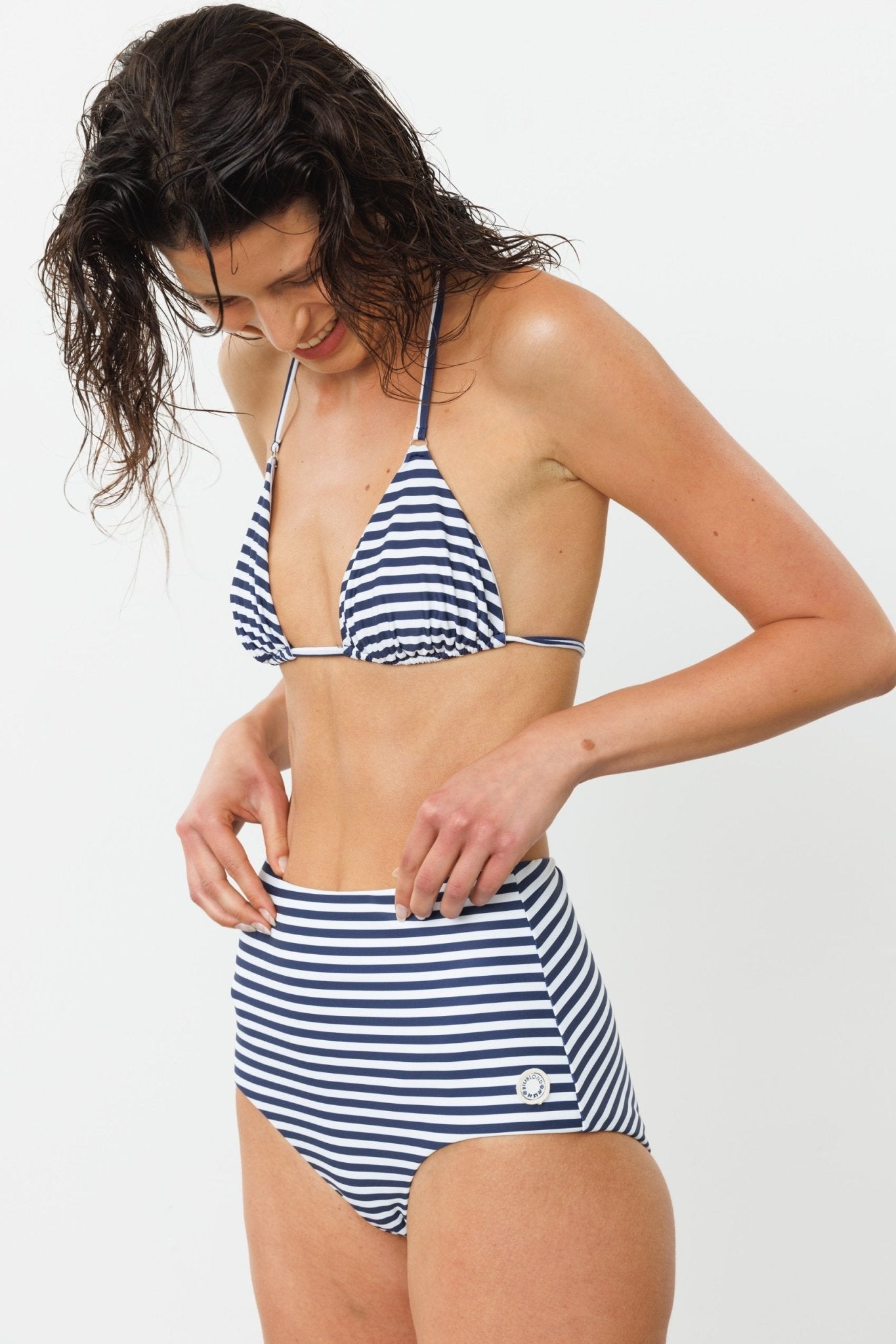 GALI TOP Navy Stripes - BIKINI - BiliBlond Swimwear