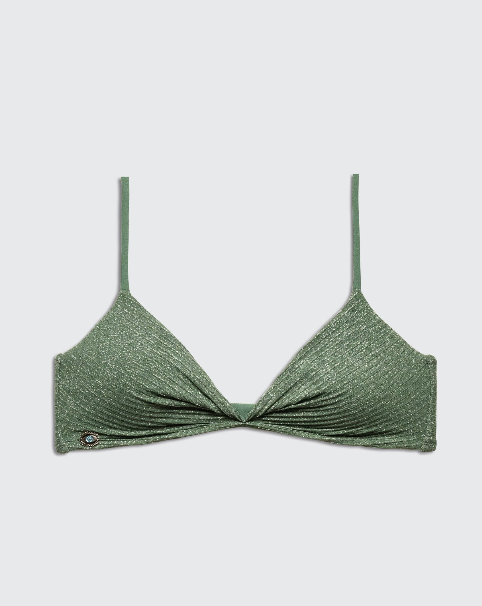 JORDAN TOP GREEN RIB WITH LUREX - BIKINI -BiliBlond Swimwear