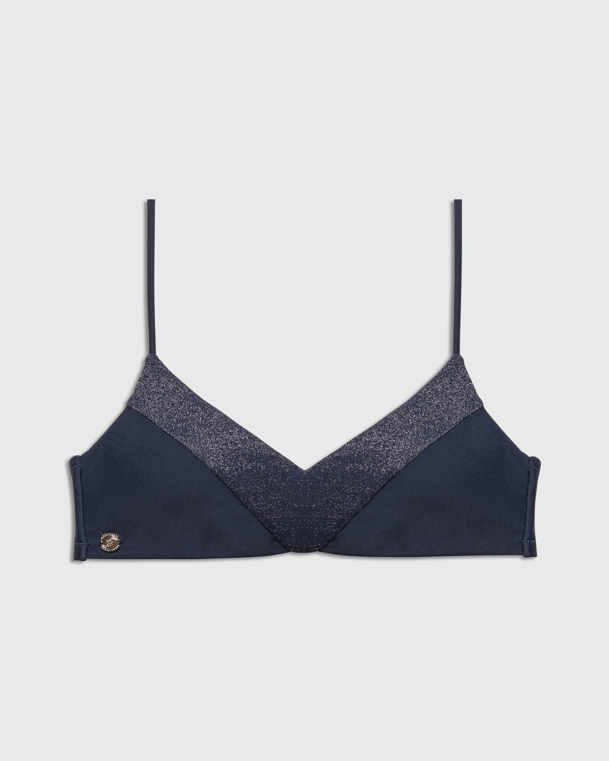 Moonlight Top Navy Lurex - BIKINI - BiliBlond Swimwear