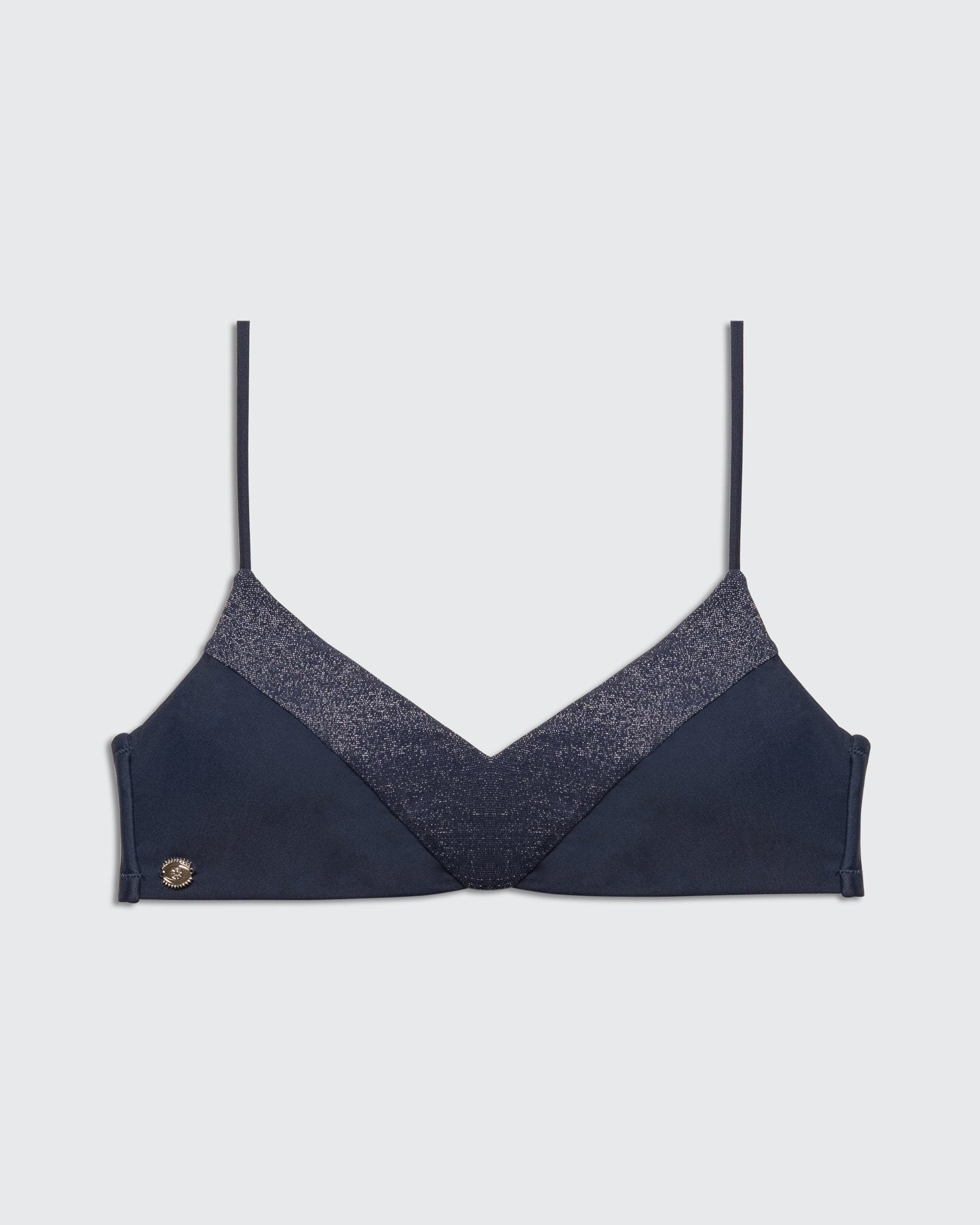 Moonlight Top Navy Lurex - BIKINI - BiliBlond Swimwear