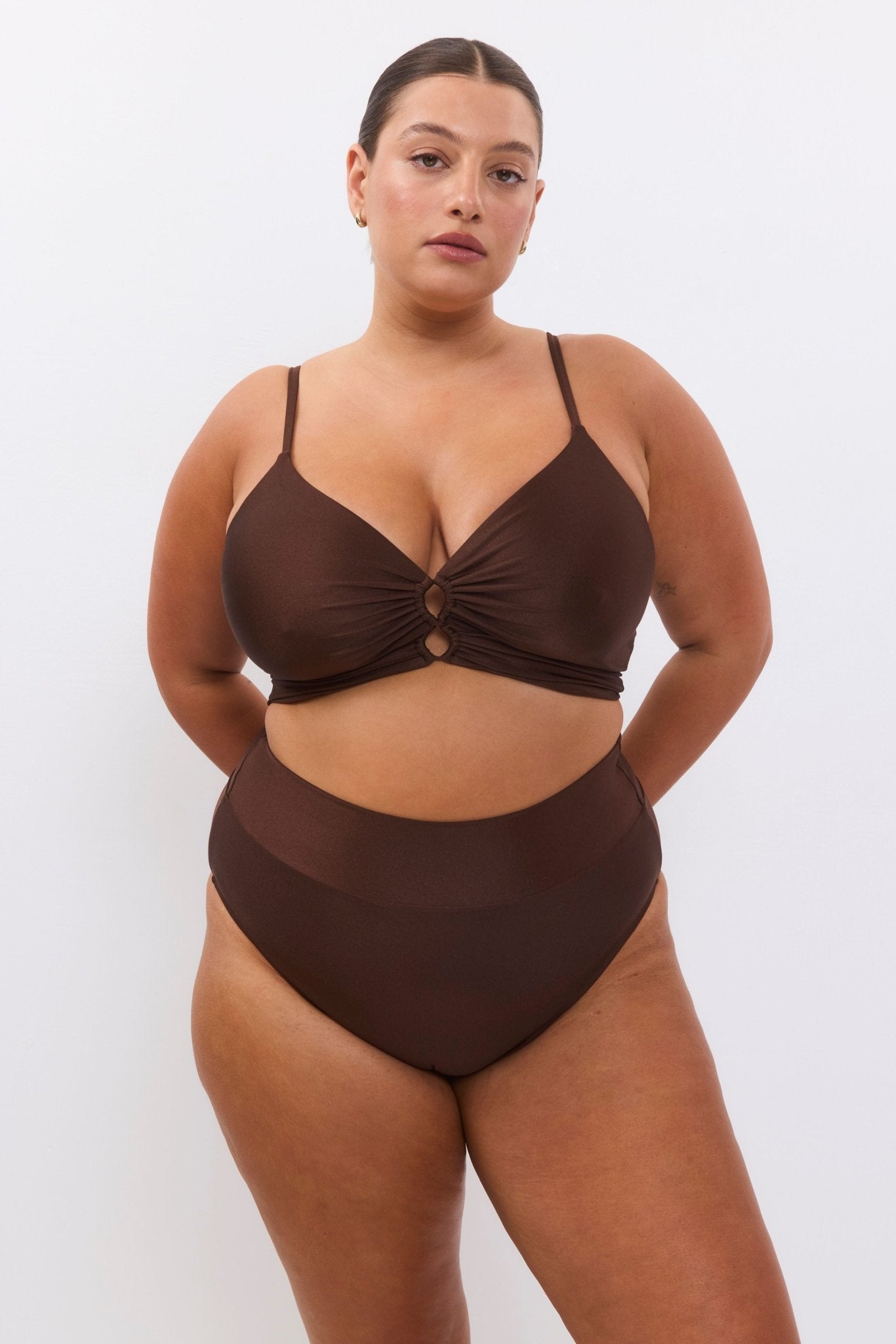 Nyanga Top Dark Brown - BIKINI - BiliBlond Swimwear