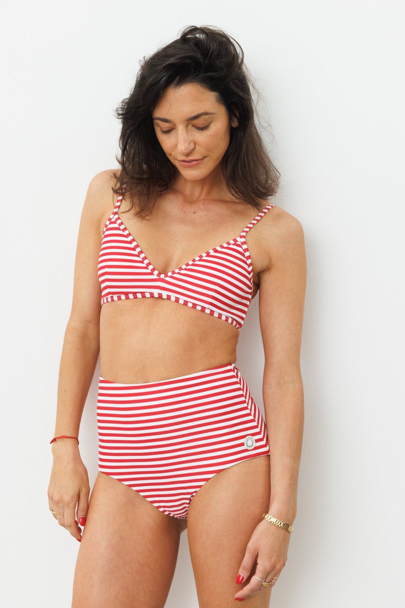 ORCA TOP Red Stripes - BIKINI - BiliBlond Swimwear