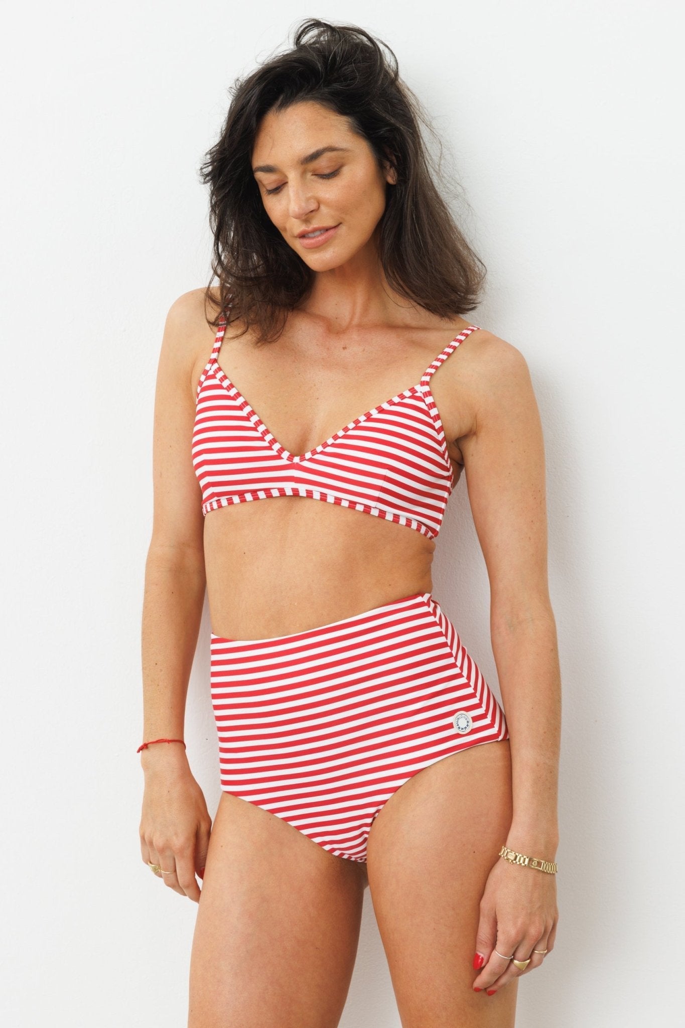 ORCA TOP Red Stripes - BIKINI - BiliBlond Swimwear