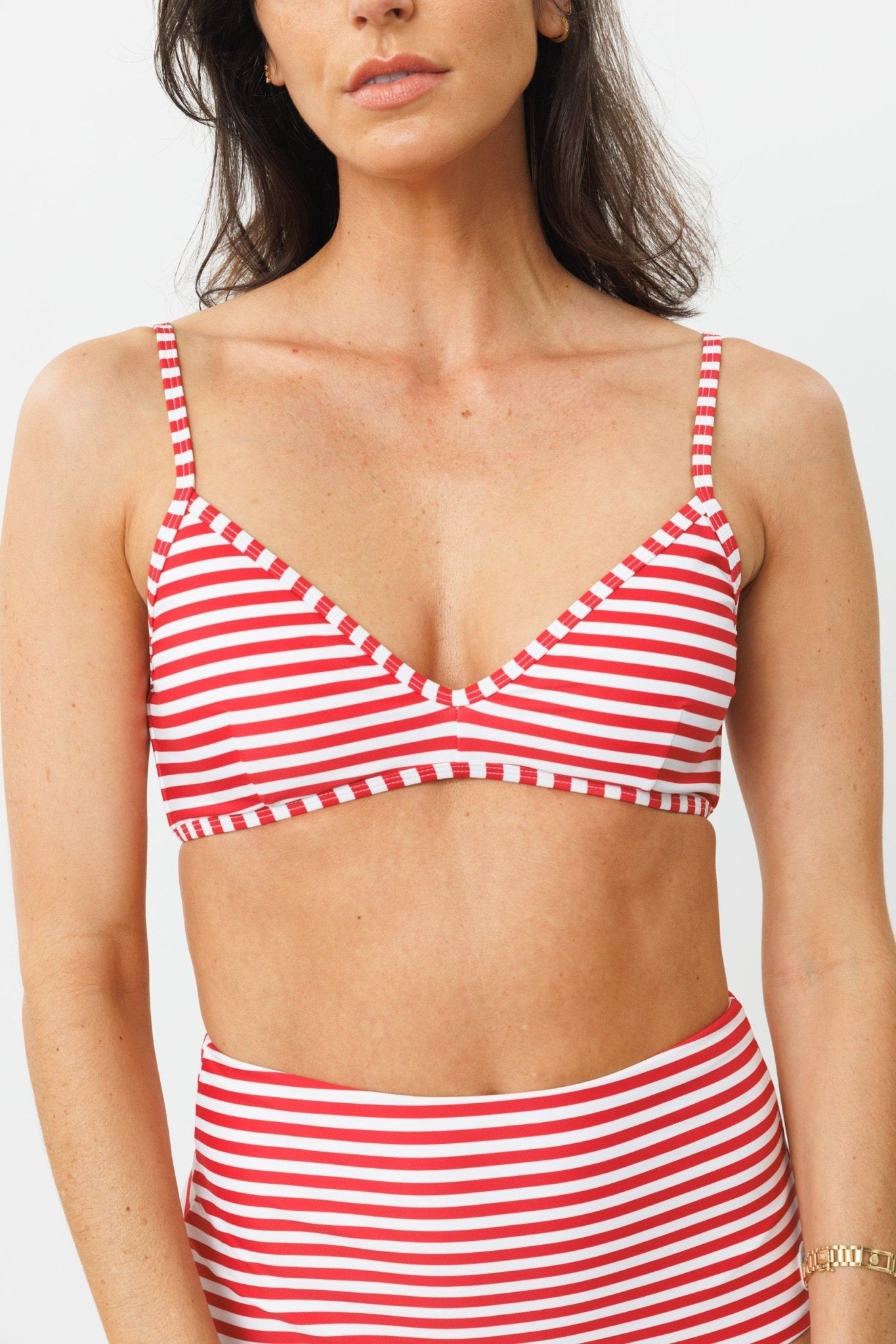 ORCA TOP Red Stripes - BIKINI - BiliBlond Swimwear