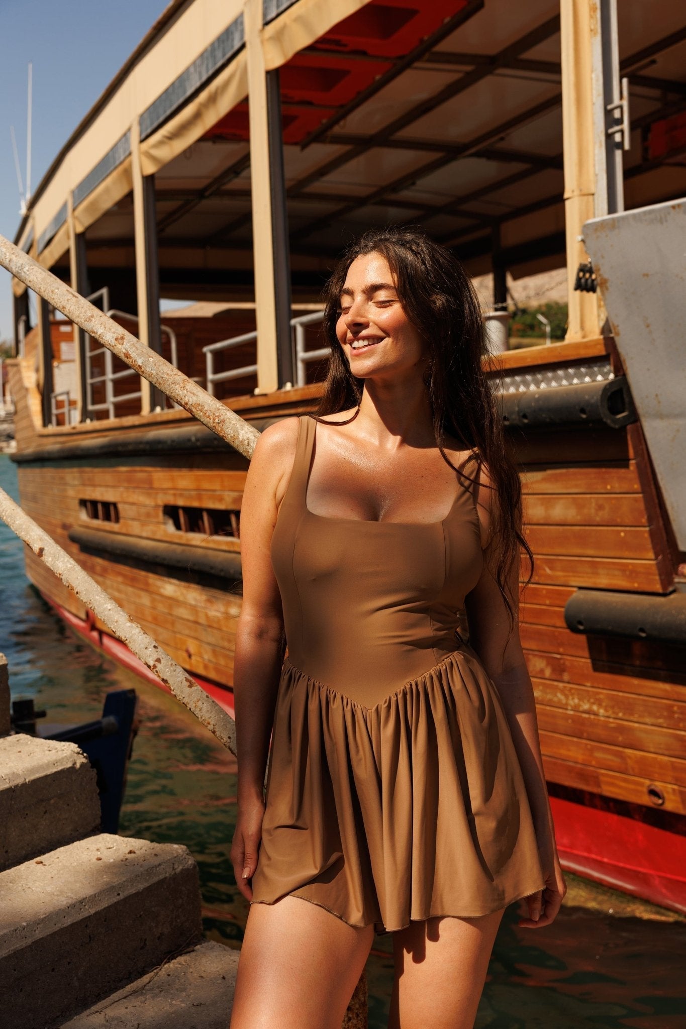 Over - all dress to impress Beige - BiliBlond Swimwear