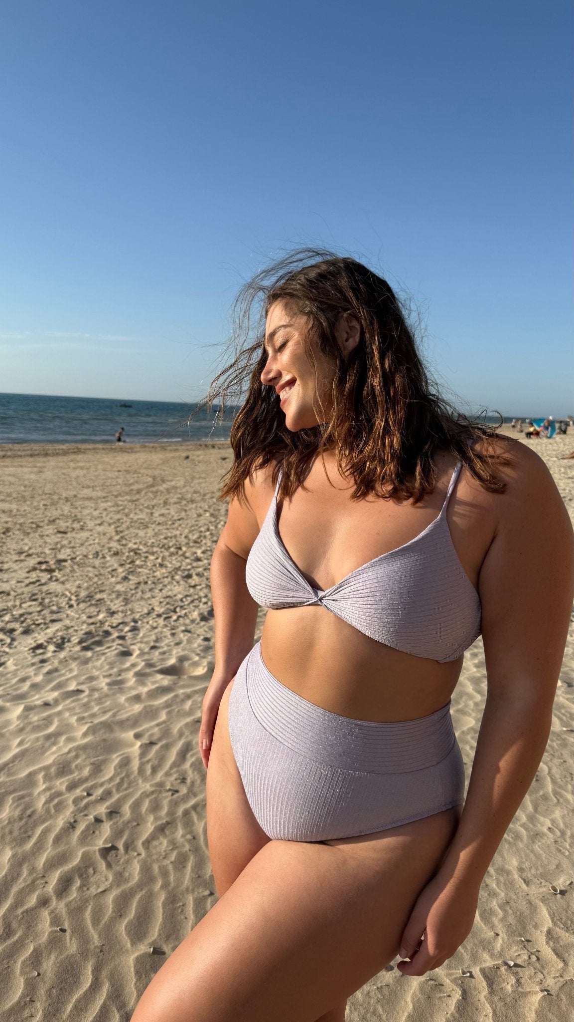 Yumi Purple Rib Lurex - BIKINI - BiliBlond Swimwear